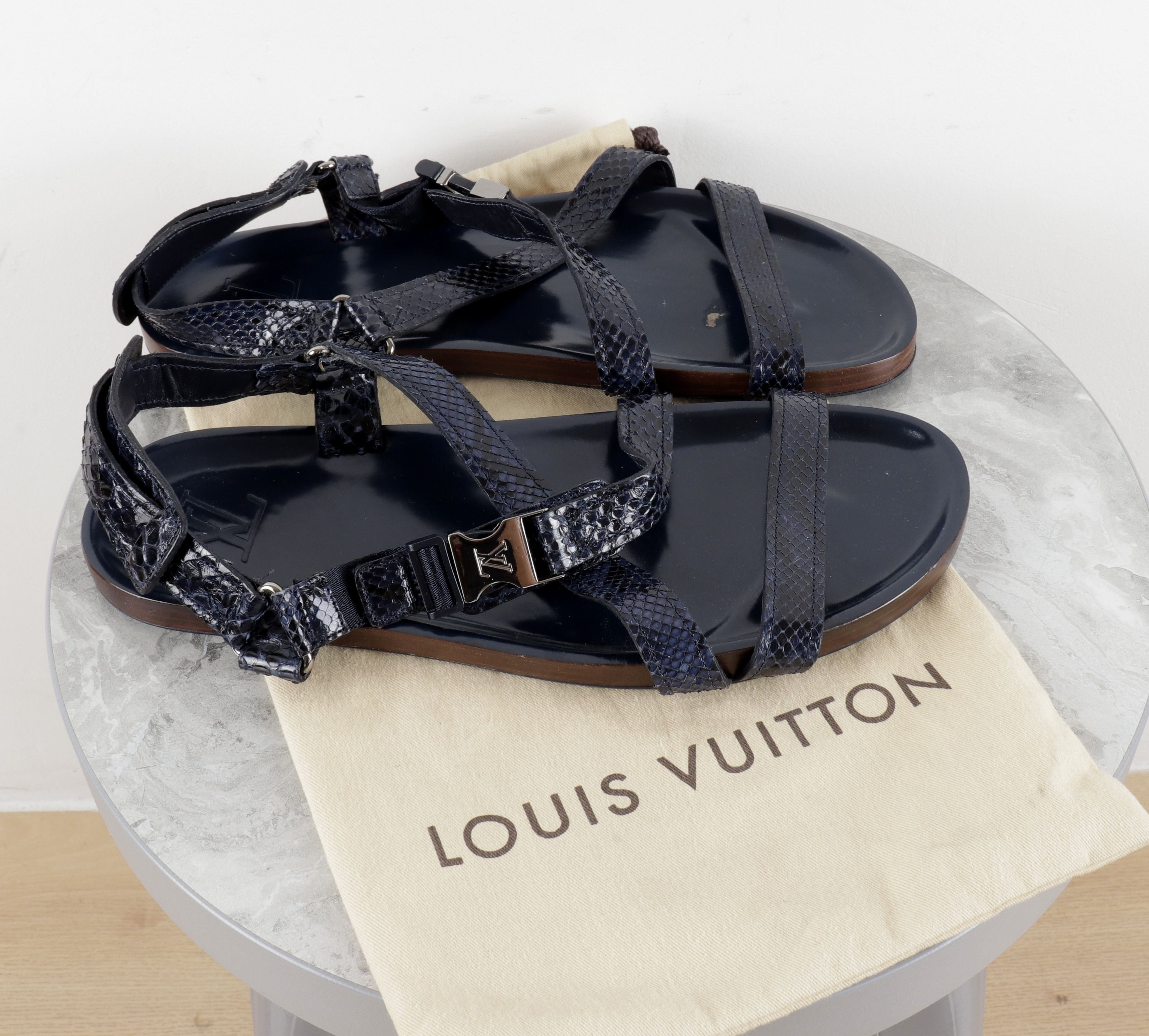 Louis Vuitton Louis Vuitton Blue Criss-Cross Sandals Size US 11.5 / EU 44-45 - 2 Thumbnail