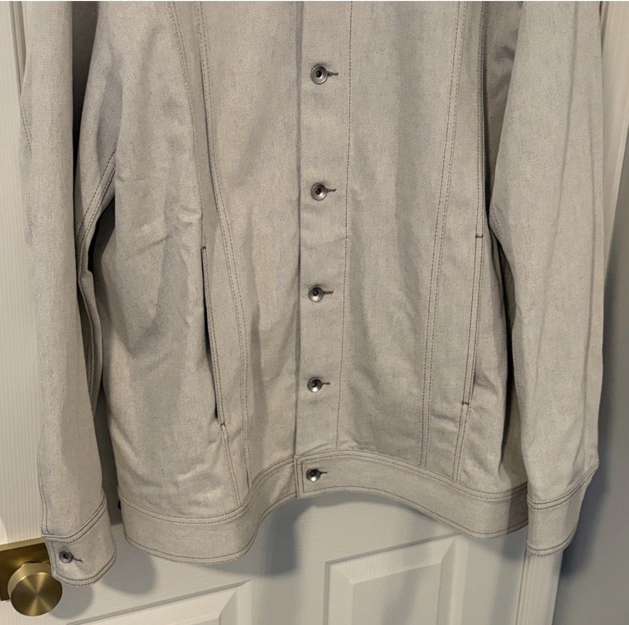 Rick Owens Drkshdw Rick Owens DRKSHDW Jumbo Worker Milk Melange Denim Jacket Size US XL / EU 56 / 4 - 3 Thumbnail