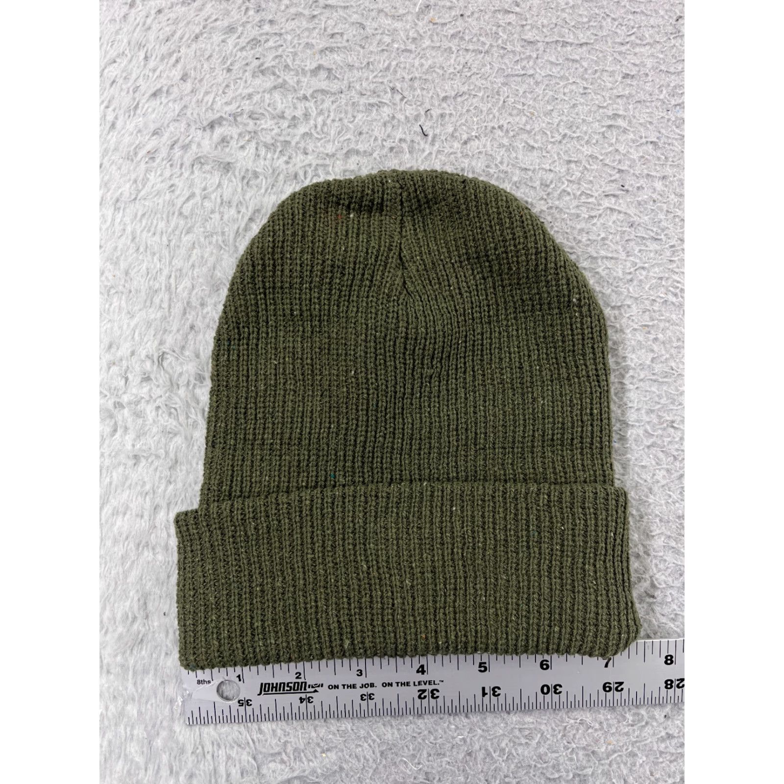 Vintage Beanie Hat Men Adult One Size Green Knit Cotton Polyester Blend Winter Snowboard Clothing Snowboard Ski Accessories Size ONE SIZE - 2 Thumbnail