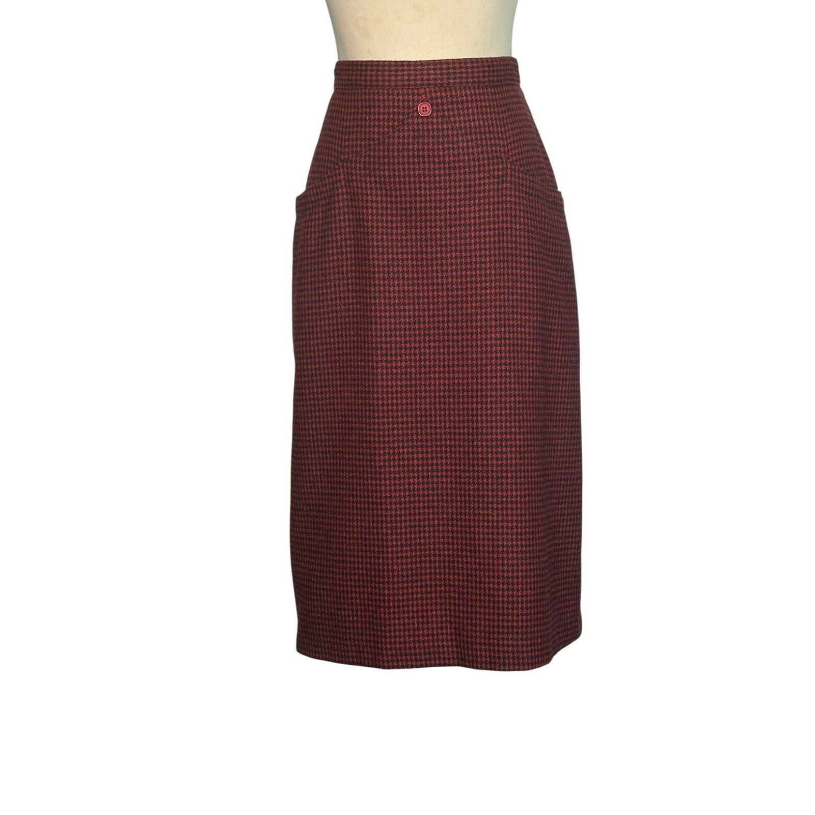 Porsche Design Porsche vintage red black houndstooth pencil skirt size 9/10 Size 27" / US 4 / IT 40 - 19 Thumbnail