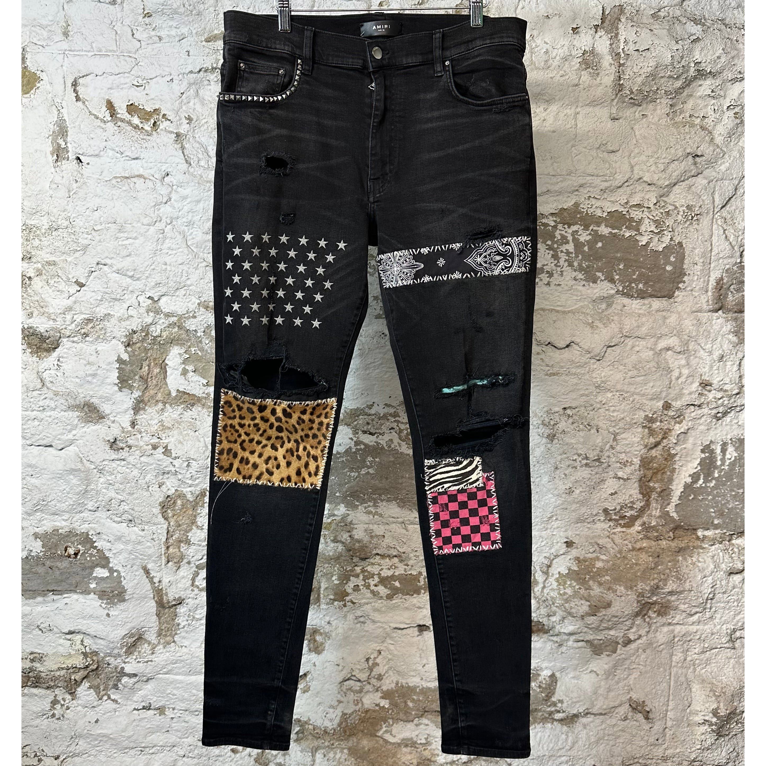 Amiri Amiri Animal Print Black Denim Jeans Sz 36 Size US 36 / EU 52 - 1 Thumbnail