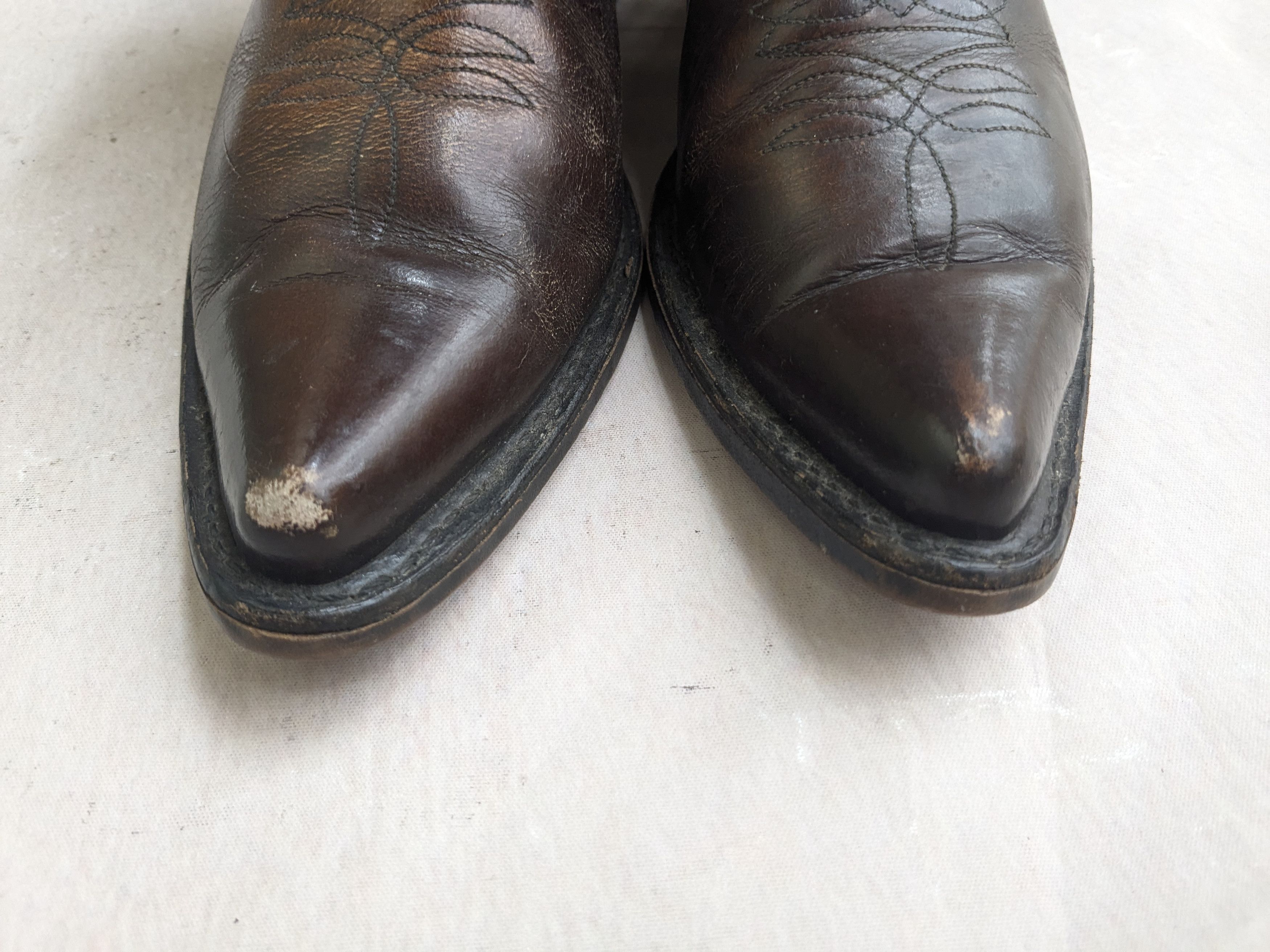 Genuine Leather Texas Cowboy Boots Brown 10.5 E Wide USA Western Size US 10.5 / EU 43-44 - 4 Thumbnail