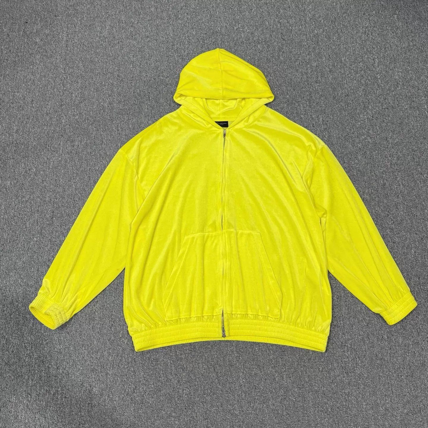 Balenciaga Yellow Zip-Up Hoodie with Hood and Pockets Size US M / EU 48-50 / 2 - 1 Thumbnail