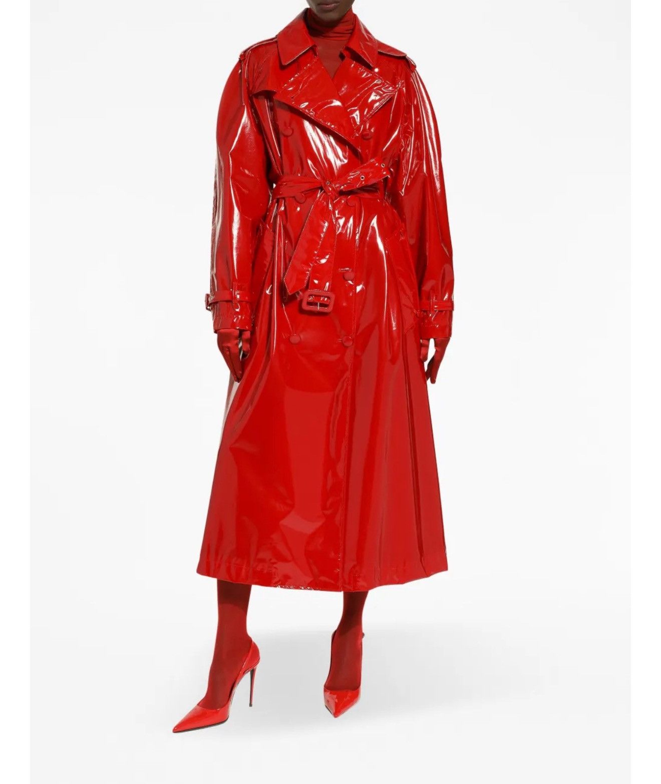 Dolce & Gabbana Storm-flap patent trench coat Size XS / US 0-2 / IT 36-38 - 2 Thumbnail