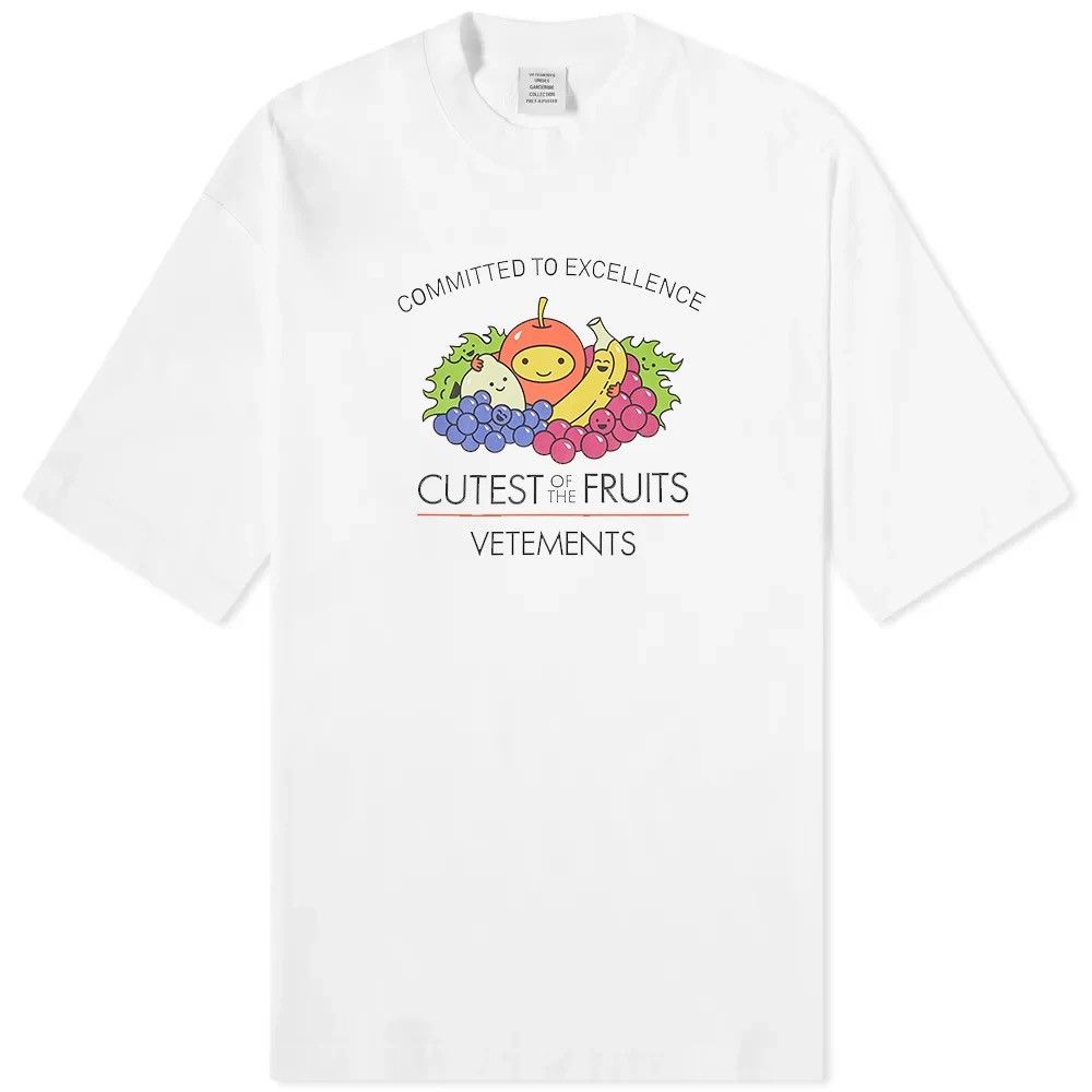Pre-owned Vetements “cutest Of The Fruits” Oversized Tee In White