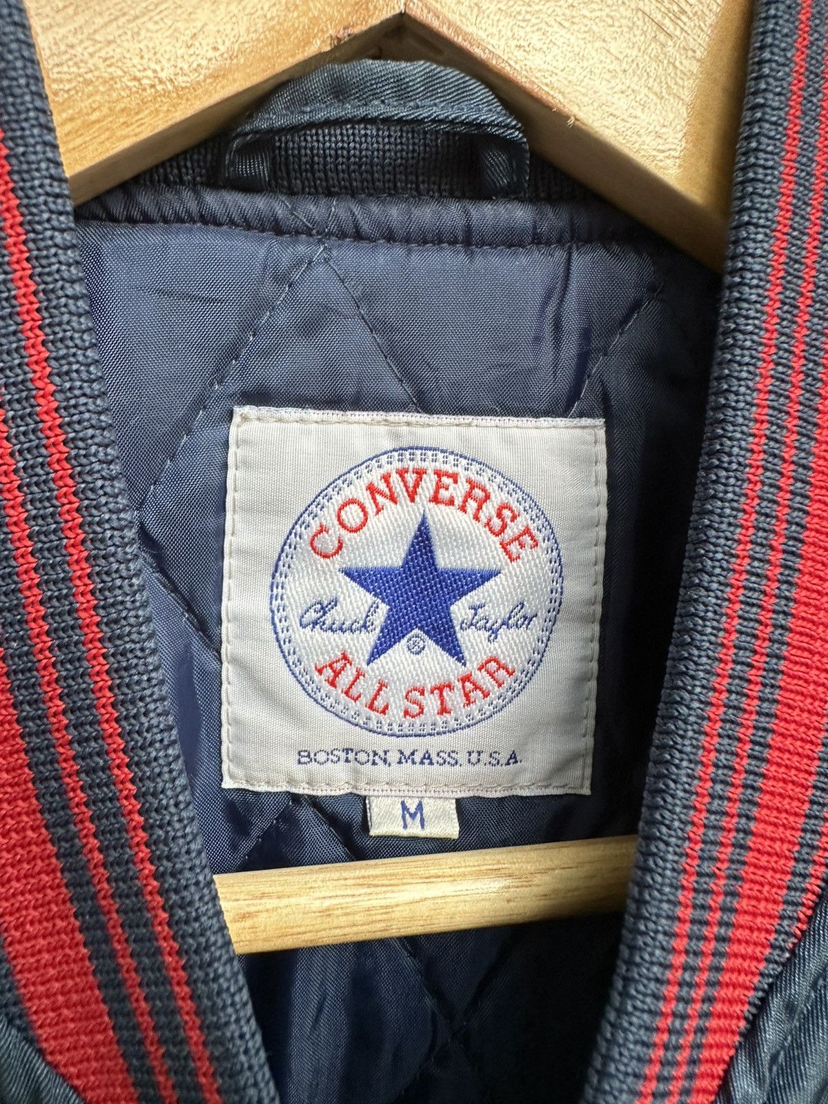 Converse 👹Vintage Converse Boston Mass Embroidery Logo Bomber Jacket Size US M / EU 48-50 / 2 - 10 Thumbnail