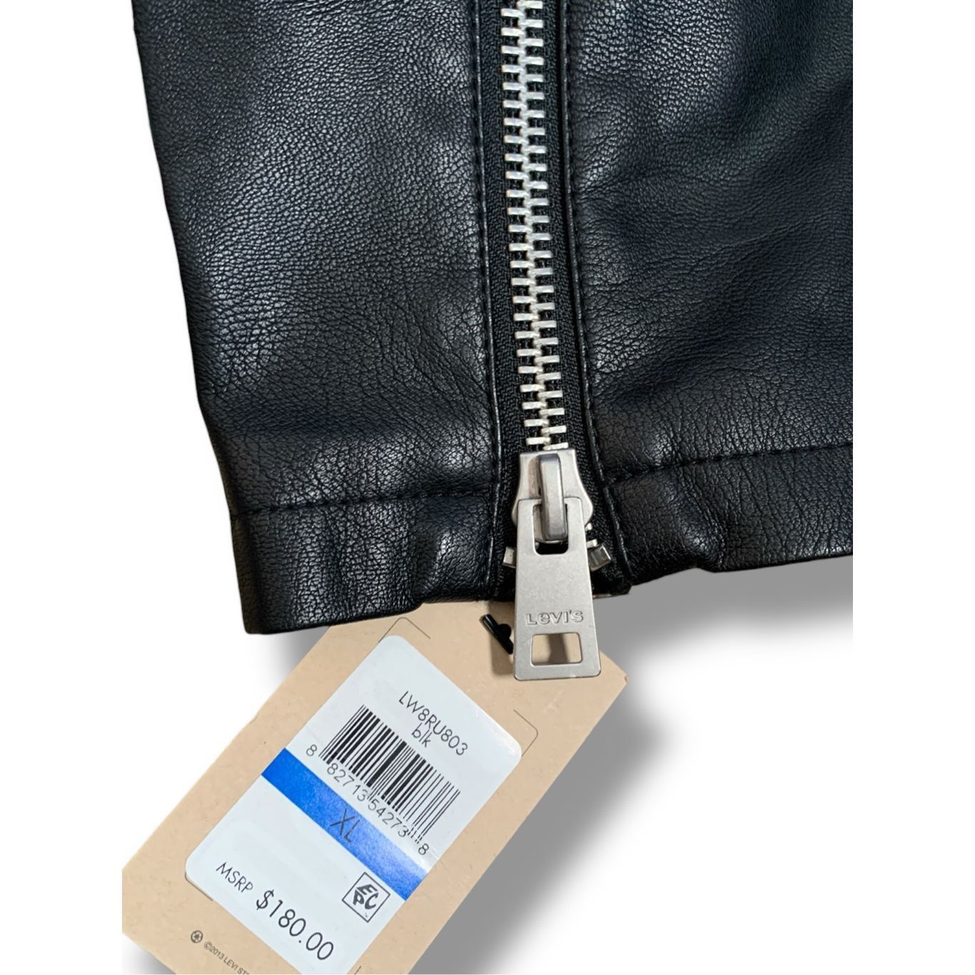 Levi's Levi’s NWT Faux Leather Moto Jacket Black Ribbed Hem Asymmet Size XL / US 12-14 / IT 48-50 - 6 Thumbnail