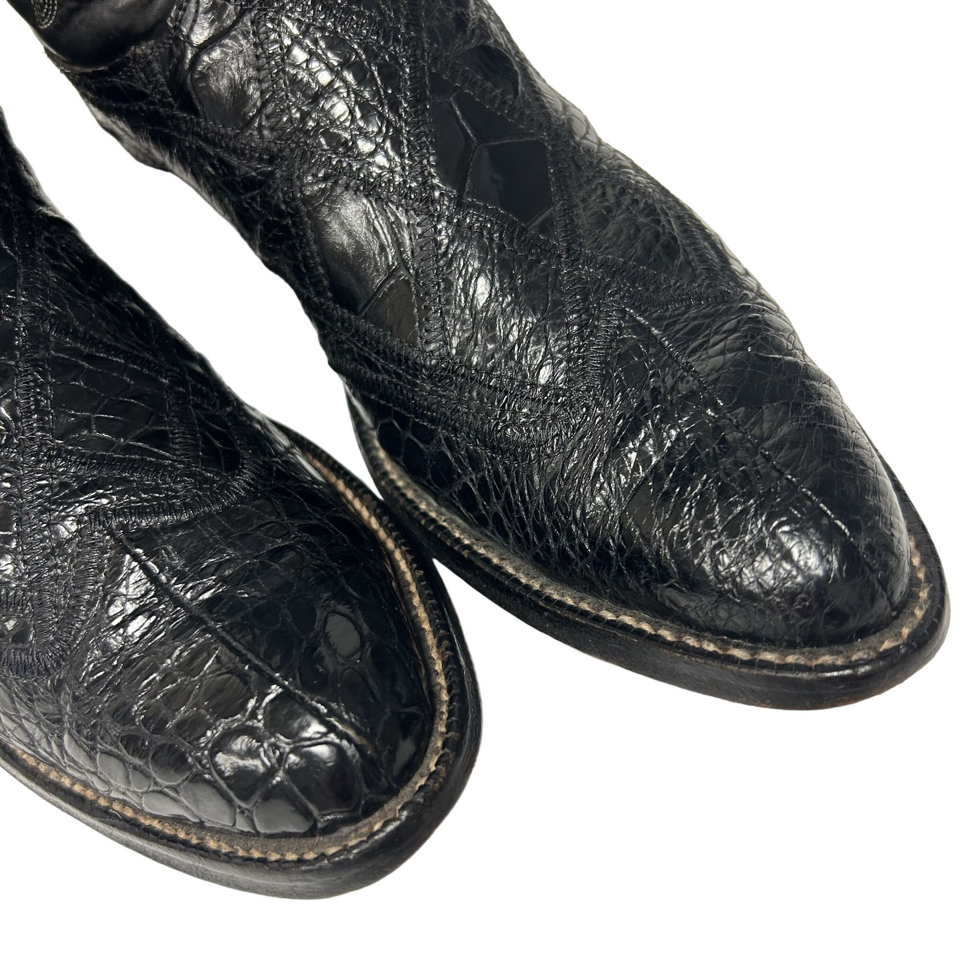 Justin Vtg Justin Leather Cowboy Western ALLIGATOR BELLY Skin Boots Size US 8.5 / EU 41-42 - 10 Thumbnail