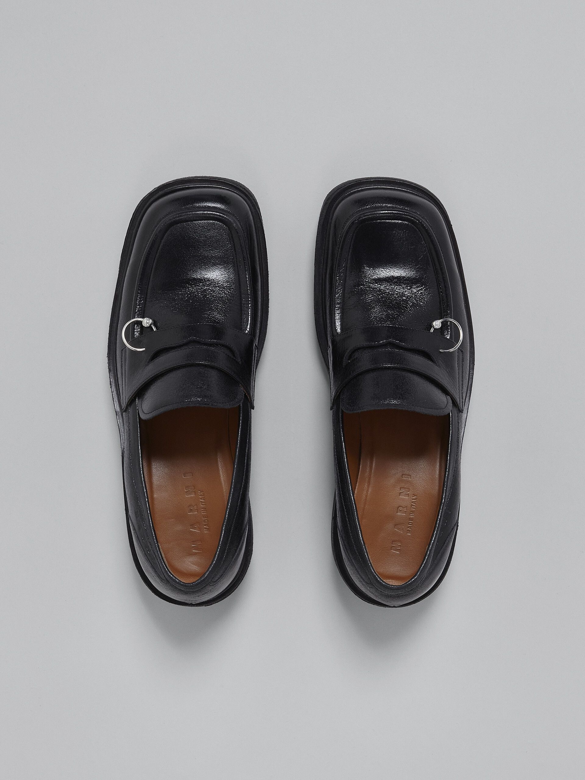 Marni oc11z0525 Shiny Leather Moccasin in Black Size US 12 / EU 45 - 3 Thumbnail