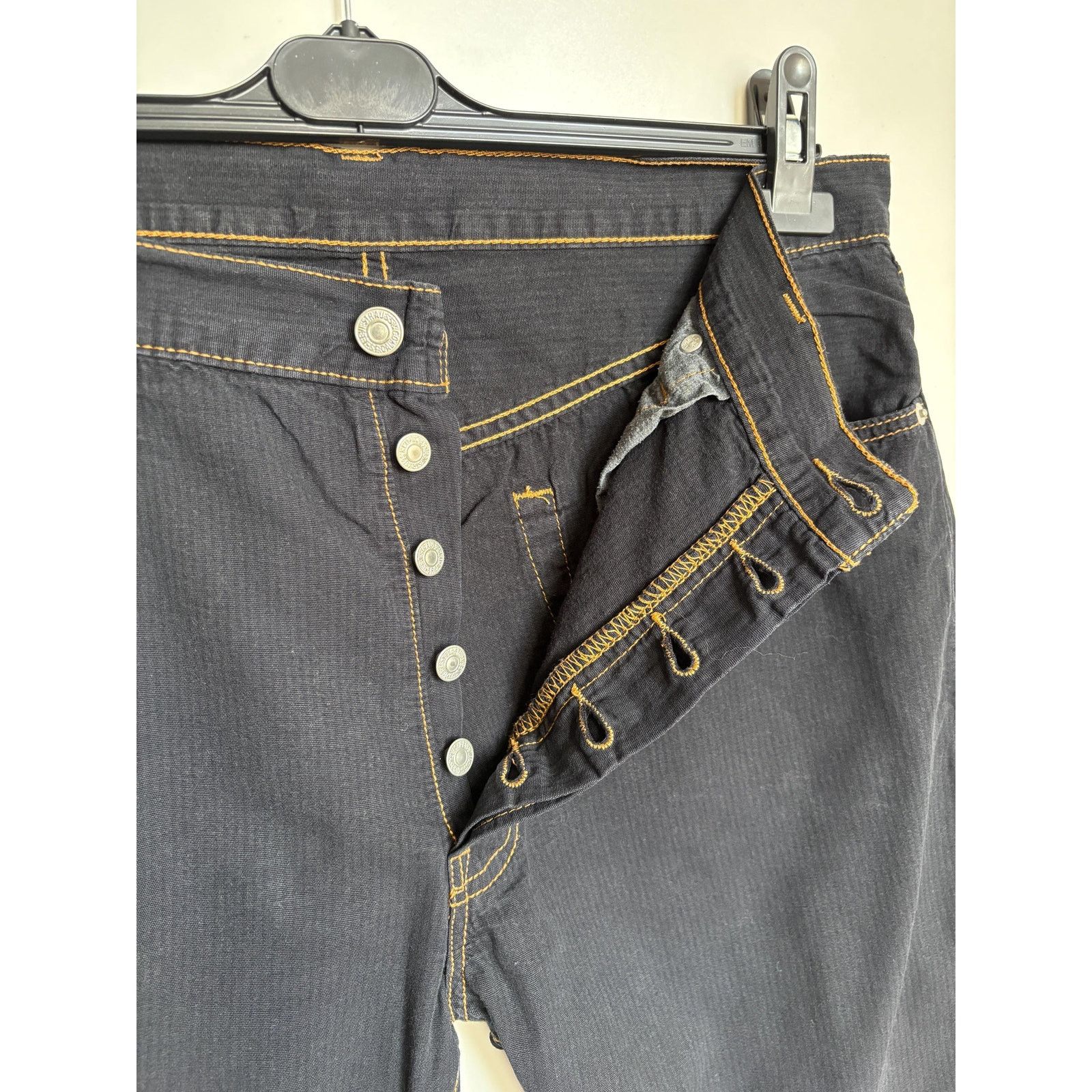 Levi's × Levi's Vintage Clothing × Vintage Levi’s 501 W36 L30 Black Pinstripe Button Fly Denim Jeans Size US 36 / EU 52 - 5 Thumbnail