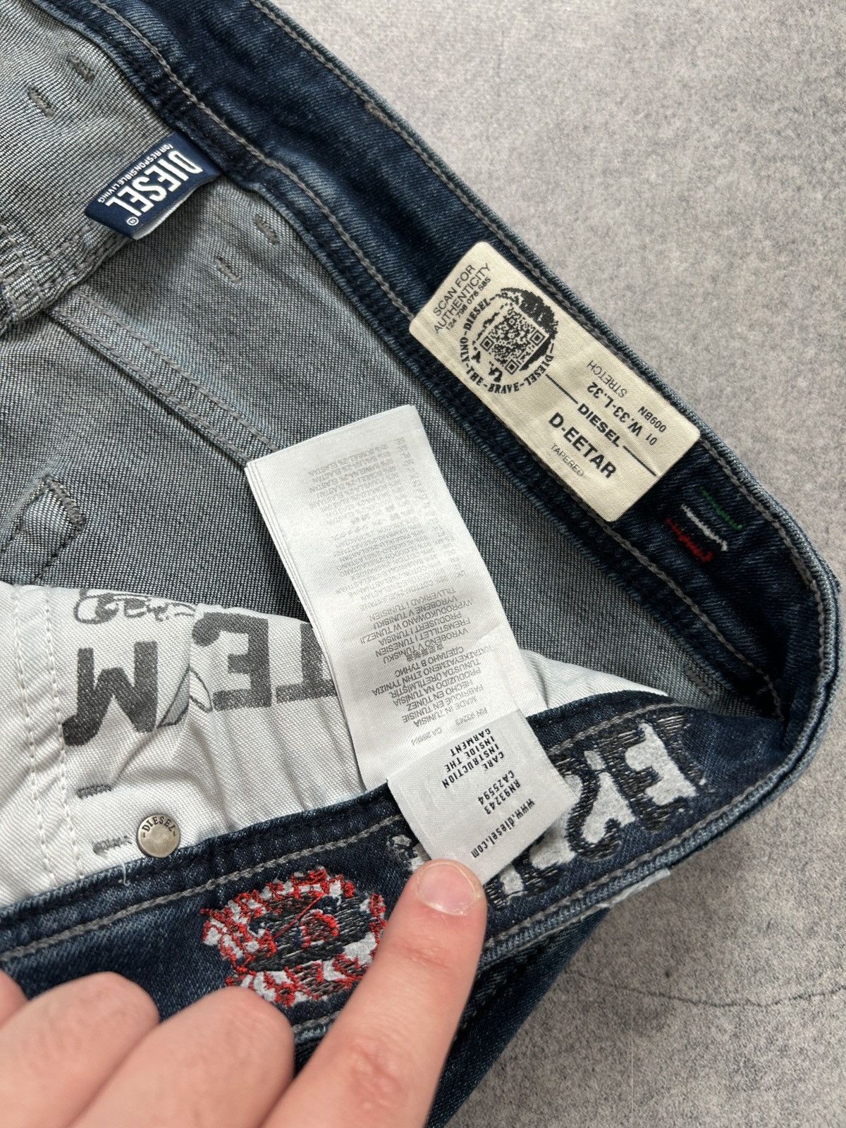 Diesel Diesel D-EETER jeans mens skinny distressed mens size 32/33 Size US 32 / EU 48 - 8 Thumbnail