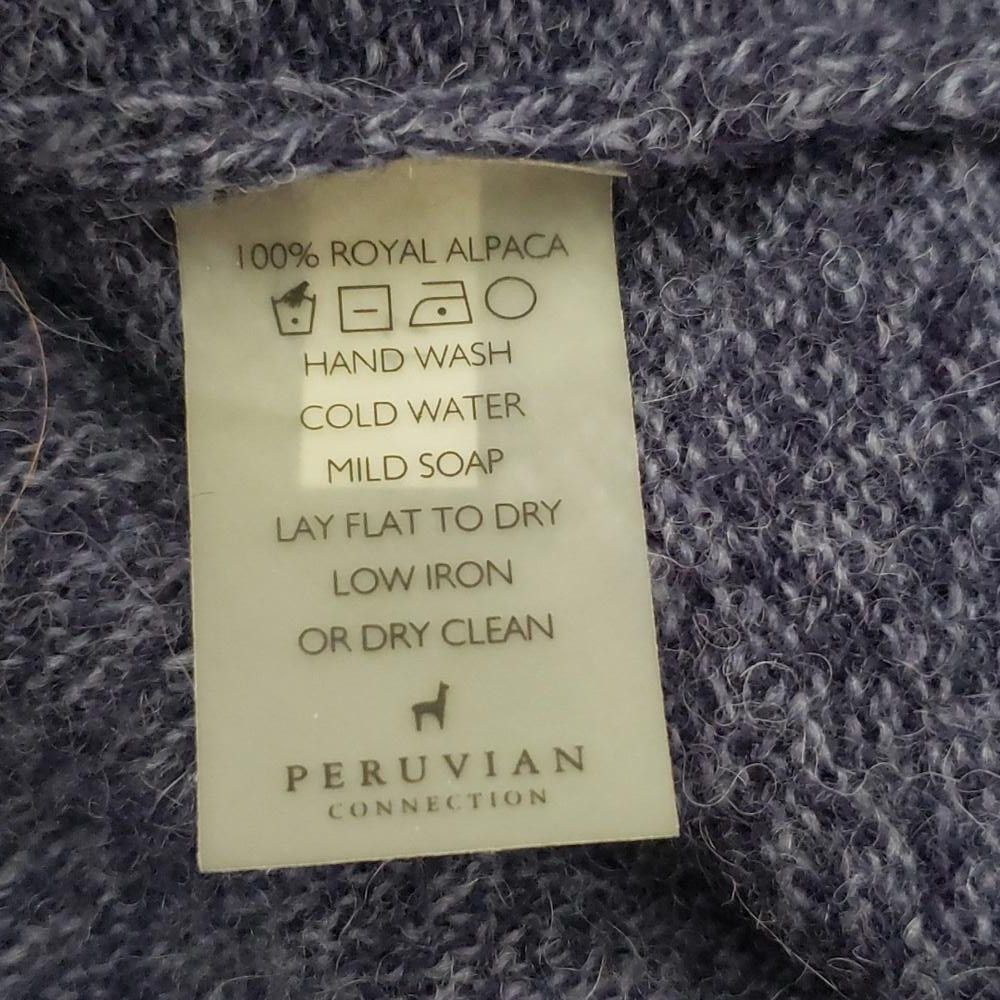 Designer CT788a Peruvian Connection Royal Alpaca Blue Sweater M/L Size M / US 6-8 / IT 42-44 - 6 Thumbnail