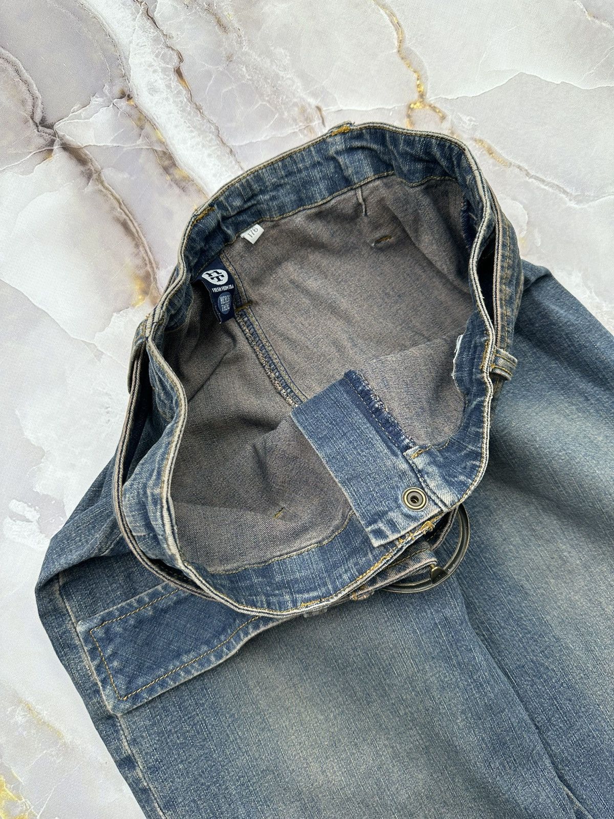 Japanese Brand Vintage Flared Jeans With Belt Size 27" / US 4 / IT 40 - 3 Thumbnail