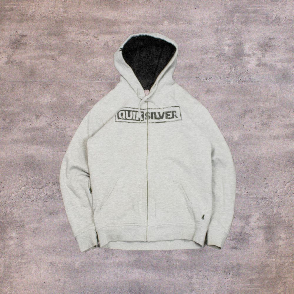 Quiksilver Y2K 00's Quicksilver Sasquatch Heather Grey Zip Up Hoodie Size US S / EU 44-46 / 1 - 1 Thumbnail