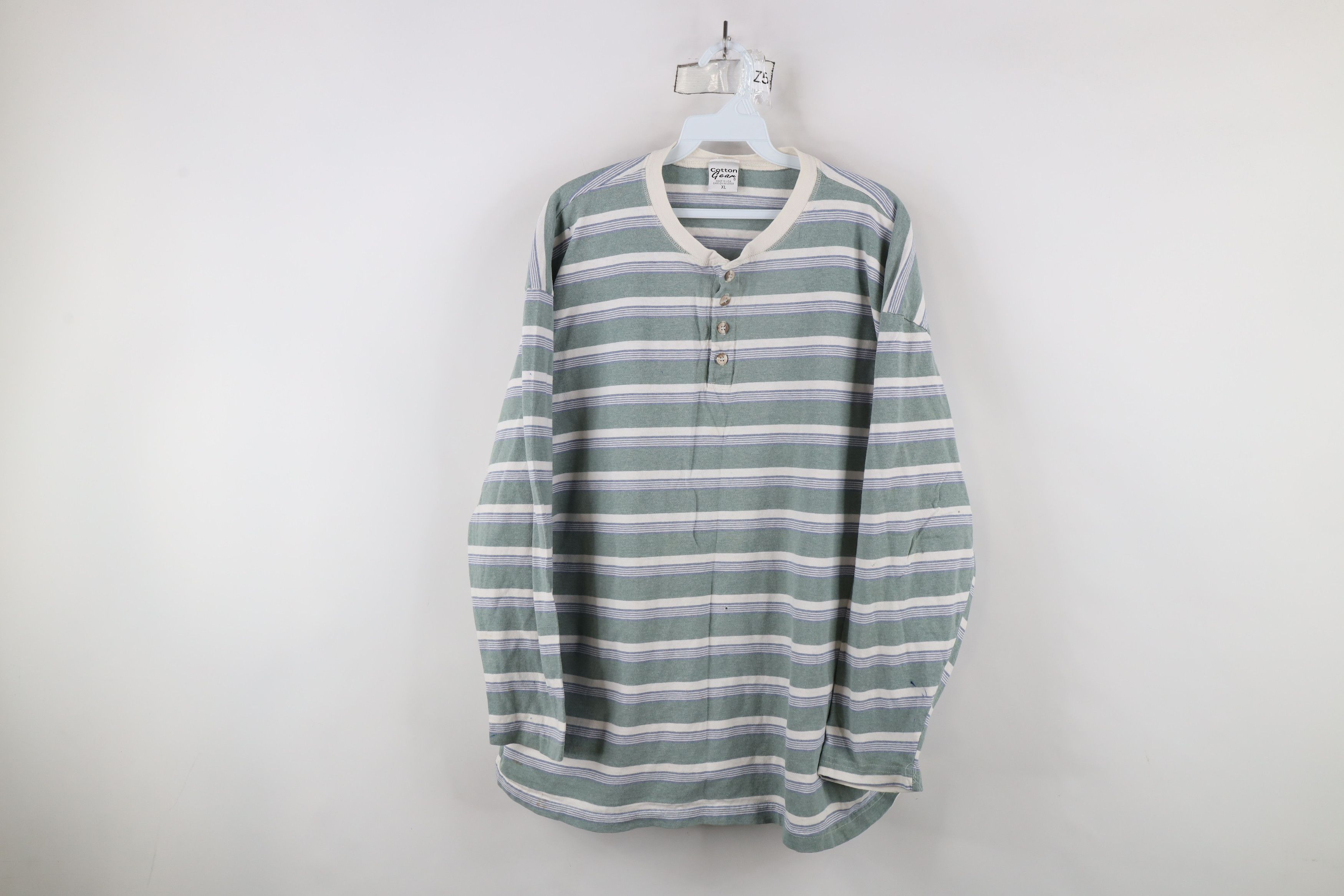 Vintage Vintage 90s Streetwear Long Sleeve Henley T-Shirt USA Size US XL / EU 56 / 4 - 1 Thumbnail