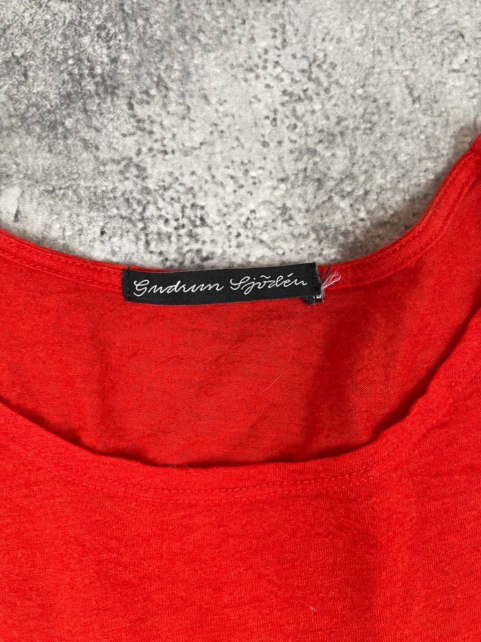 Gudrun Sjoden Gudrun Sjödén Women Cotton Top Red Long Sleeve Crewneck Size XL / US 12-14 / IT 48-50 - 3 Thumbnail