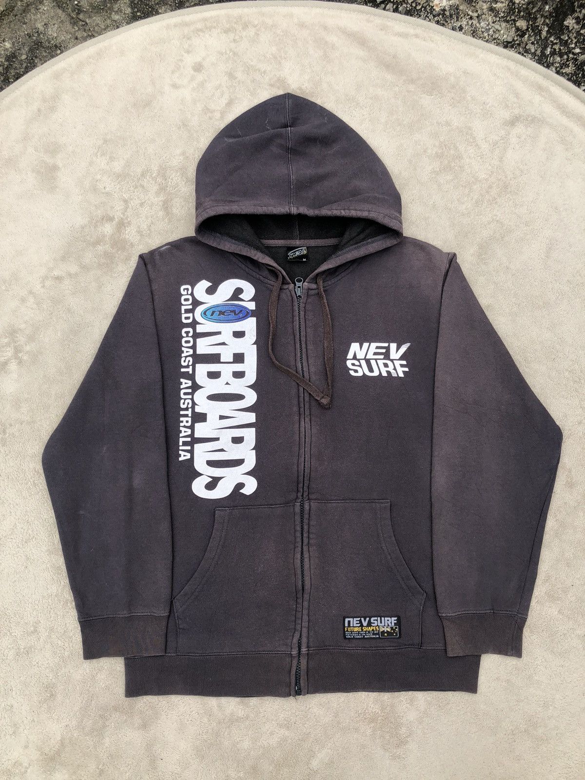 Vintage Vintage 90s Nev Surfboards Australia Sunfaded Hoodie Size US M / EU 48-50 / 2 - 2 Thumbnail