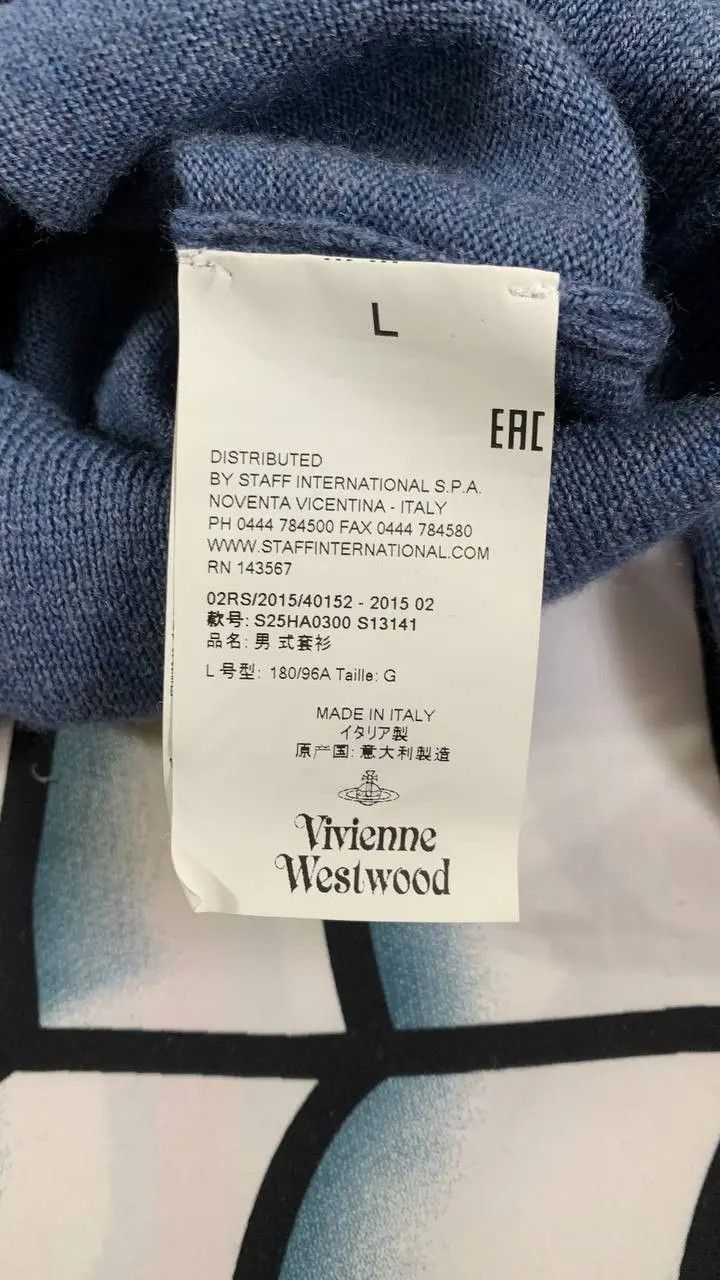 Vivienne Westwood Vivienne Westwood wool sweater with orb logo in blue Size US L / EU 52-54 / 3 - 5 Thumbnail