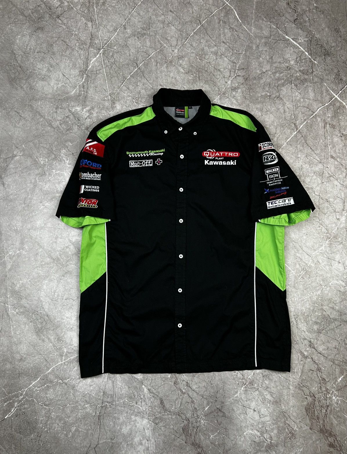 Formula 1 Kawasaki Vintage Racing Button Up Shirt Moto Size US XXL / EU 58 / 5 - 3 Thumbnail
