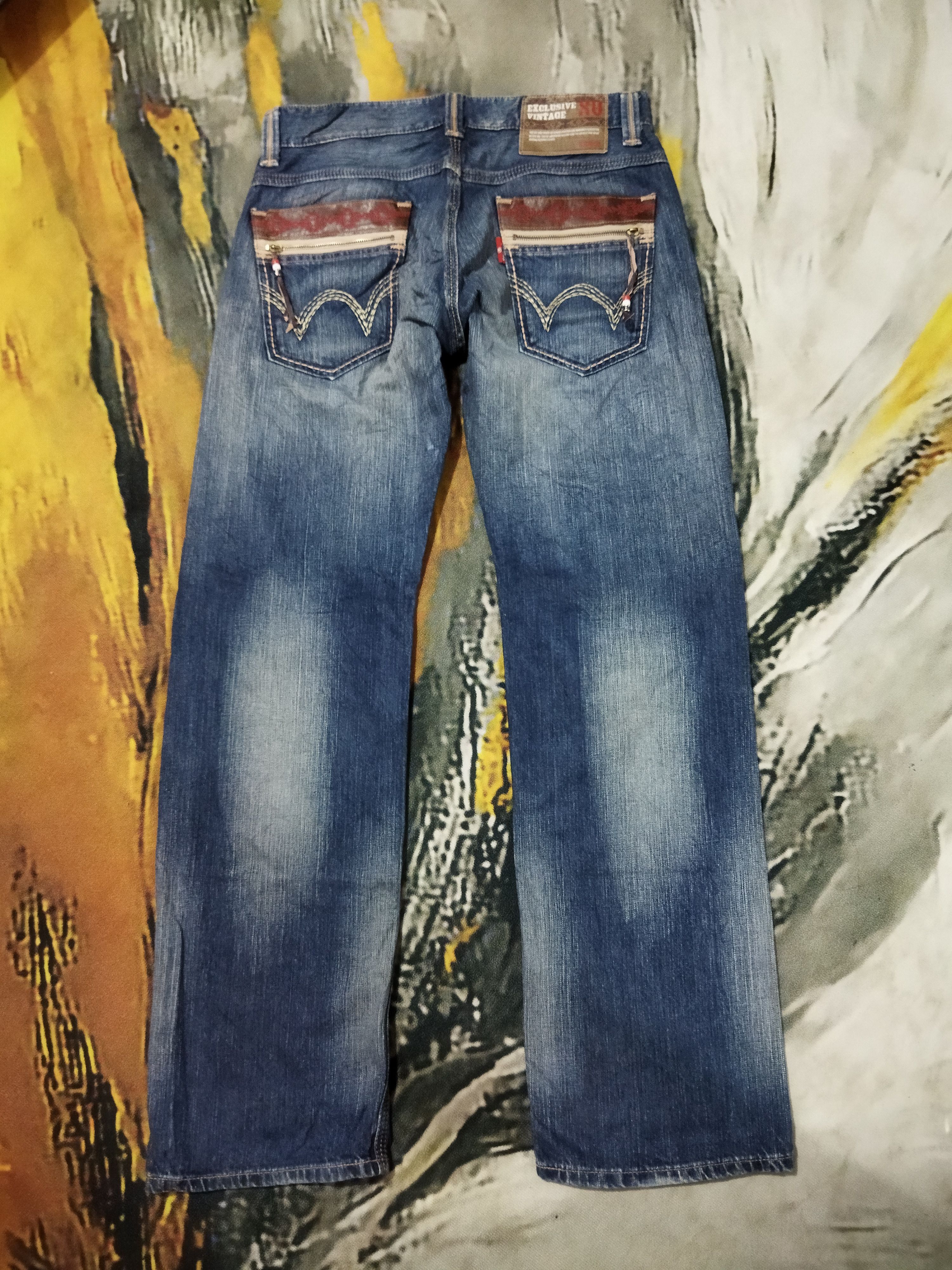 Edwin VINTAGE EDWIN 444XVS DISTRESSED FADED BLUE JEANS PANTS Size US 33 - 7 Thumbnail