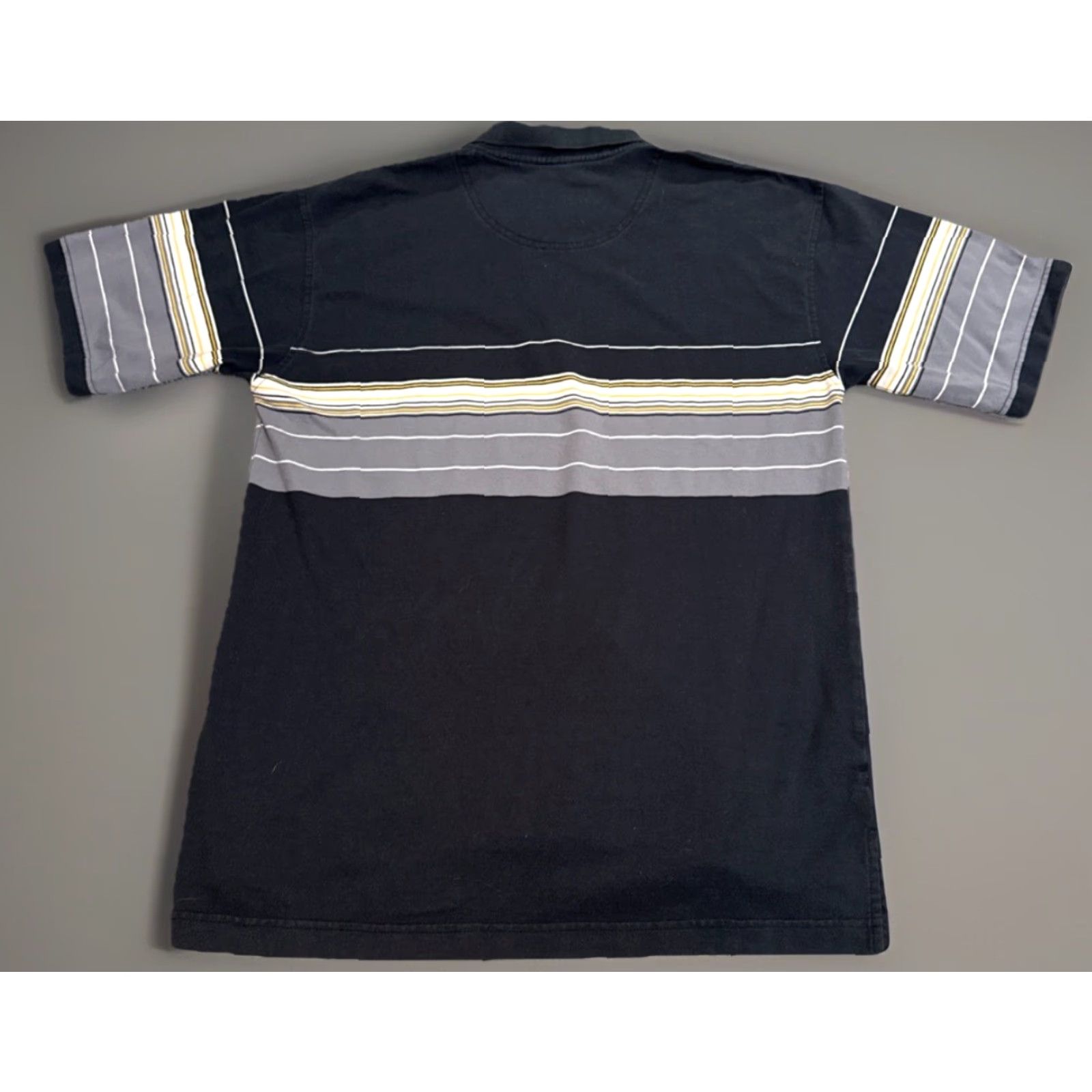 Vintage VINTAGE Penguin Brand Black Grey Yellow White Stripe Polo Shirt Mens M Polo 80s Stripe Size US M / EU 48-50 / 2 - 2 Thumbnail