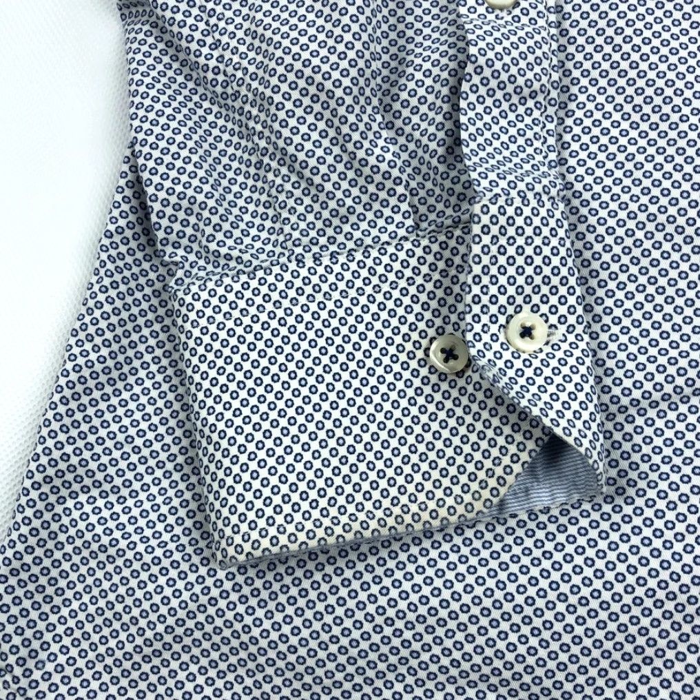 Vintage Stenströms Men's 16.5 / 42 Fitted Body Micro Dot Twofold Super Cotton Shirt Size US XL / EU 56 / 4 - 3 Thumbnail