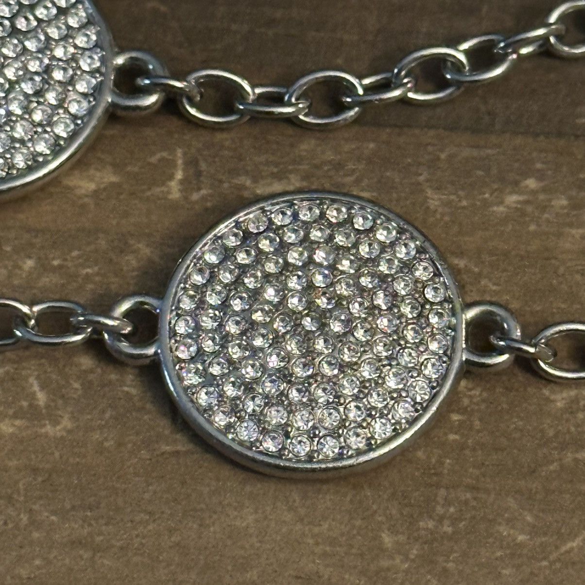 Other Silver tone station rhinestone disc necklace Size ONE SIZE - 3 Thumbnail