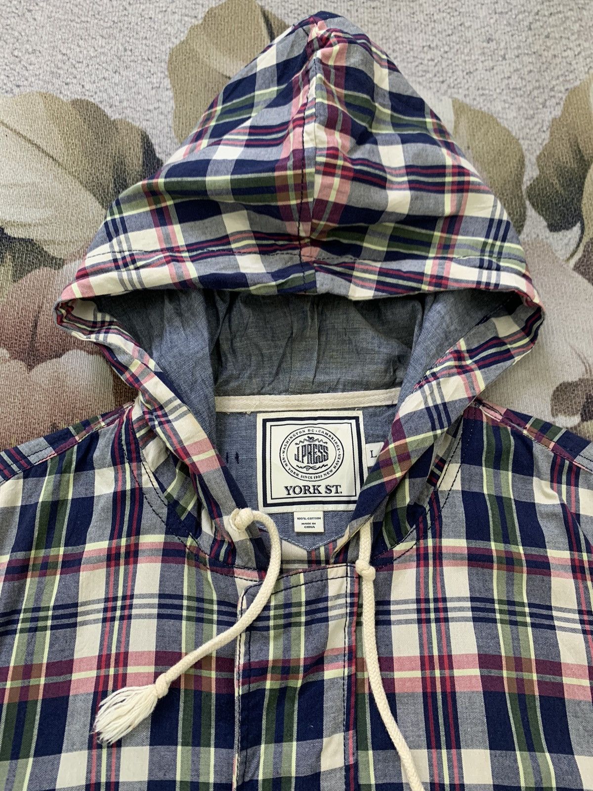 J. Press Vtg Nice Checkered J.Press Jacket Hooded Ideal Zipper Size US L / EU 52-54 / 3 - 7 Thumbnail