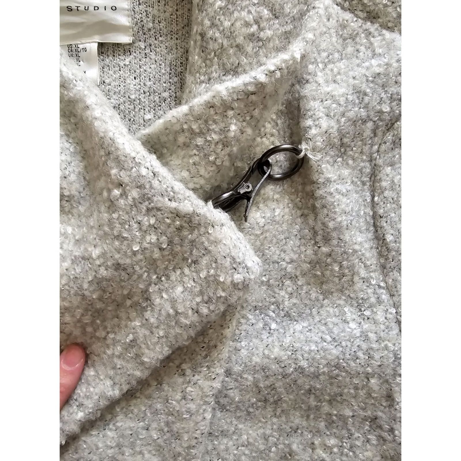 Vintage Max Studio Gray Wool Blend Cowl Neck Wrap Coat XL Women Size XL / US 12-14 / IT 48-50 - 3 Thumbnail