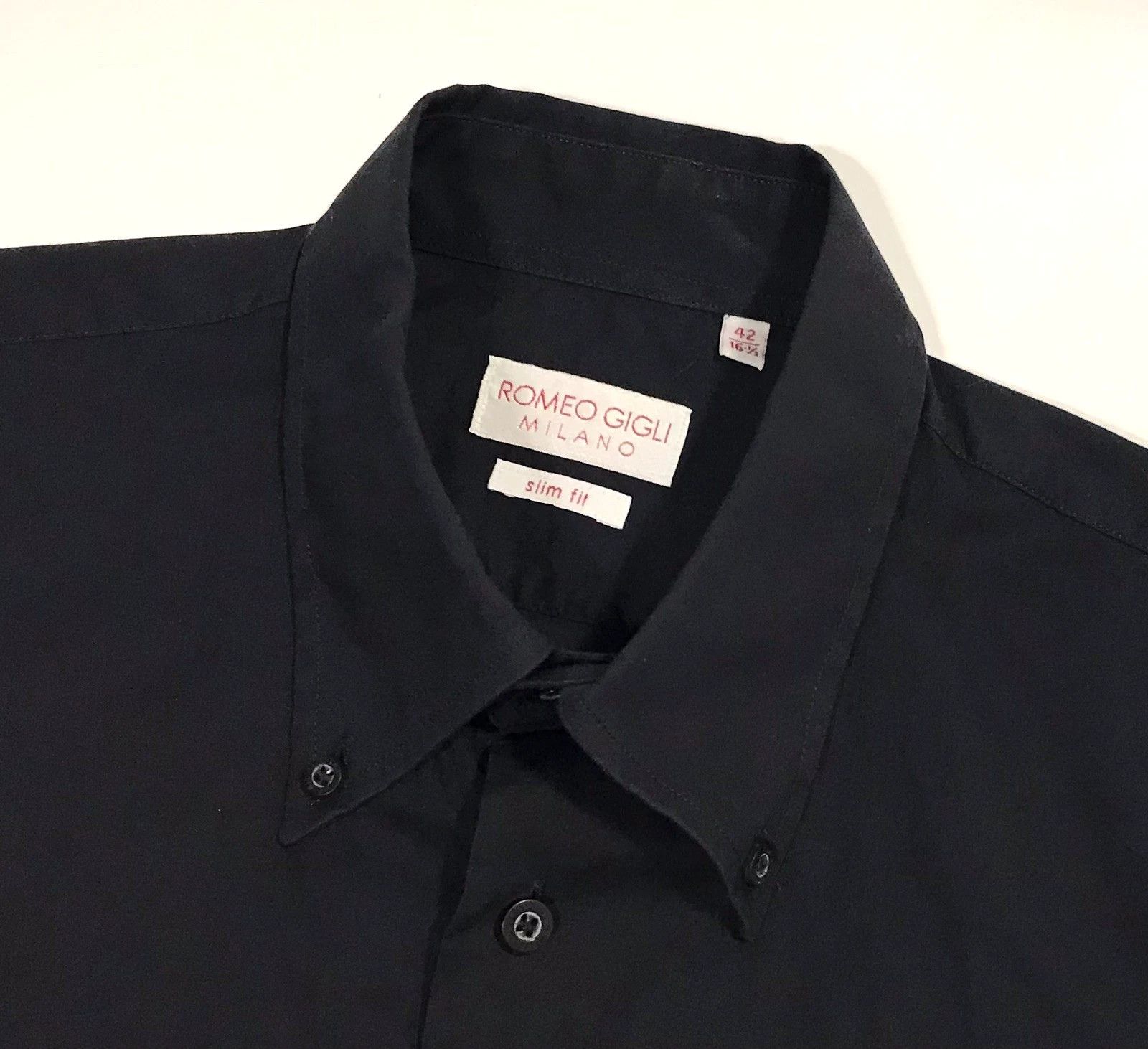 Romeo Gigli Romeo Gigli Button Shirt Slim Fit Men’s Sz 42 Black Size US L / EU 52-54 / 3 - 4 Thumbnail