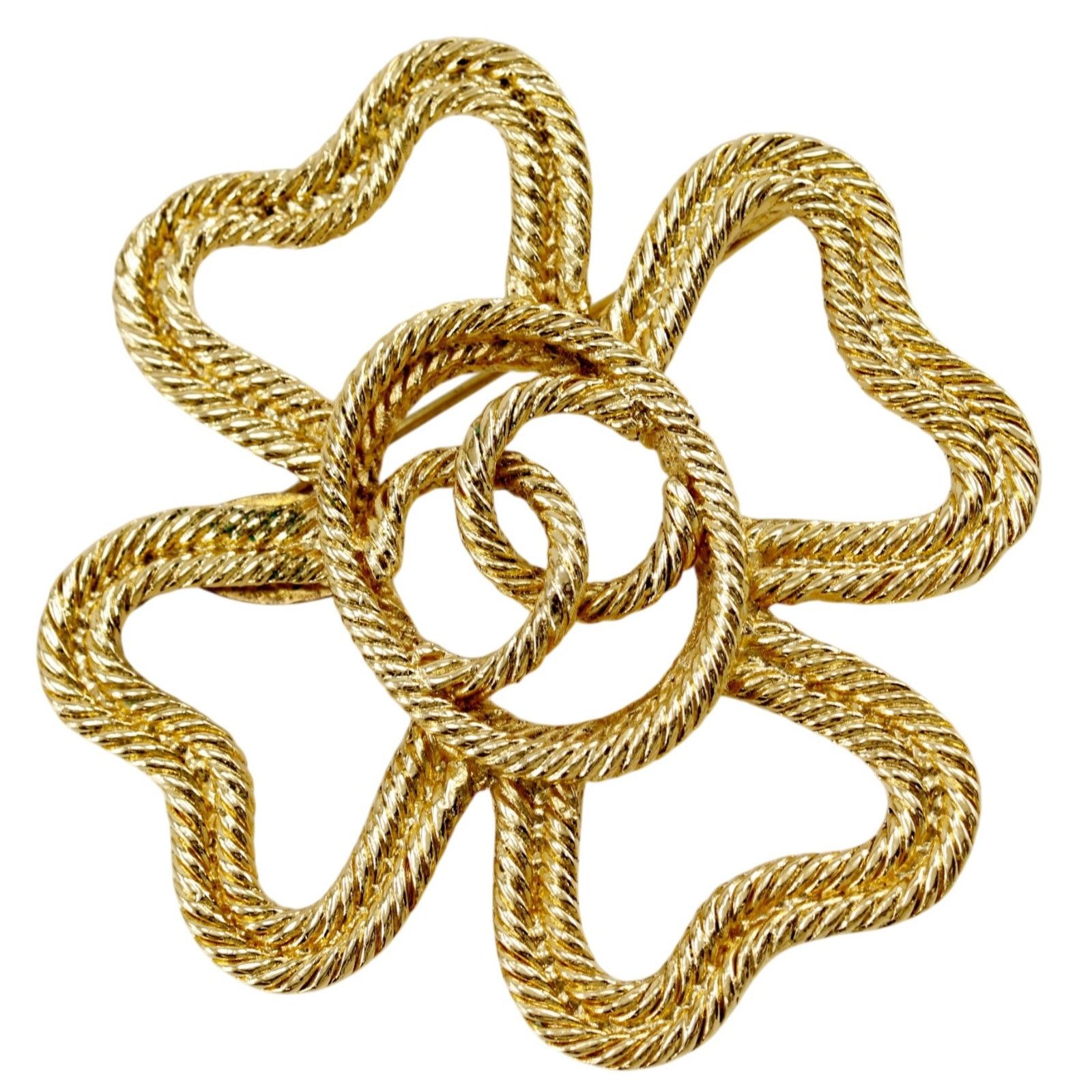 Chanel Chanel Chanel Clover Coco Mark Brooch Metal Brooch DUTY FREE for USA Size ONE SIZE - 1 Thumbnail