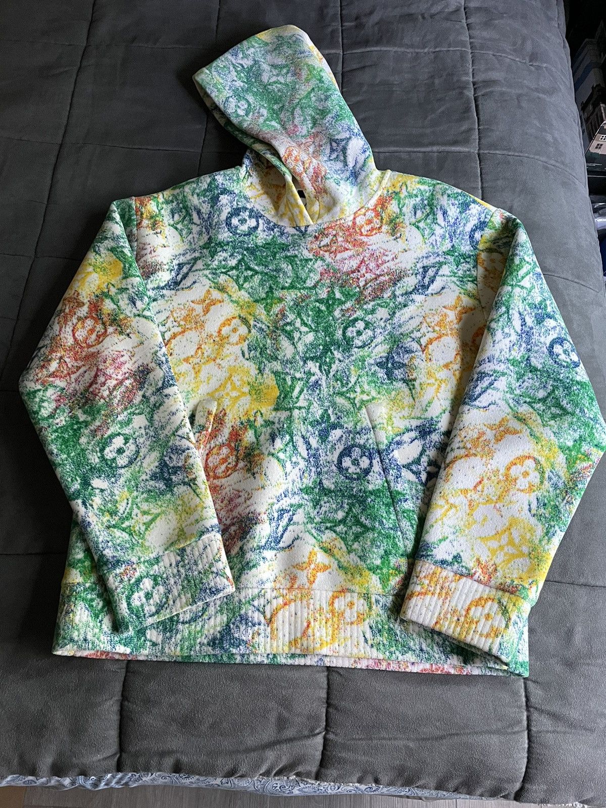 image of Louis Vuitton Pastel Monogram Hoodie, Men's (Size Medium)