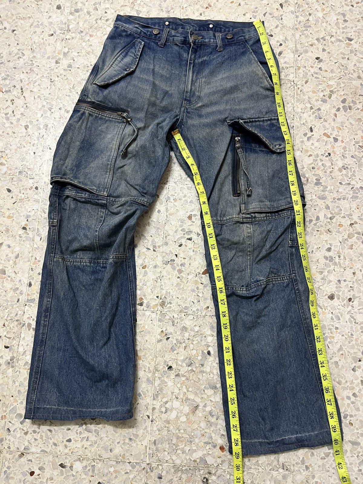 PPFM Japanese brand baggy PPFM Style Cargo Multipocket Denim Size US 31 - 10 Thumbnail