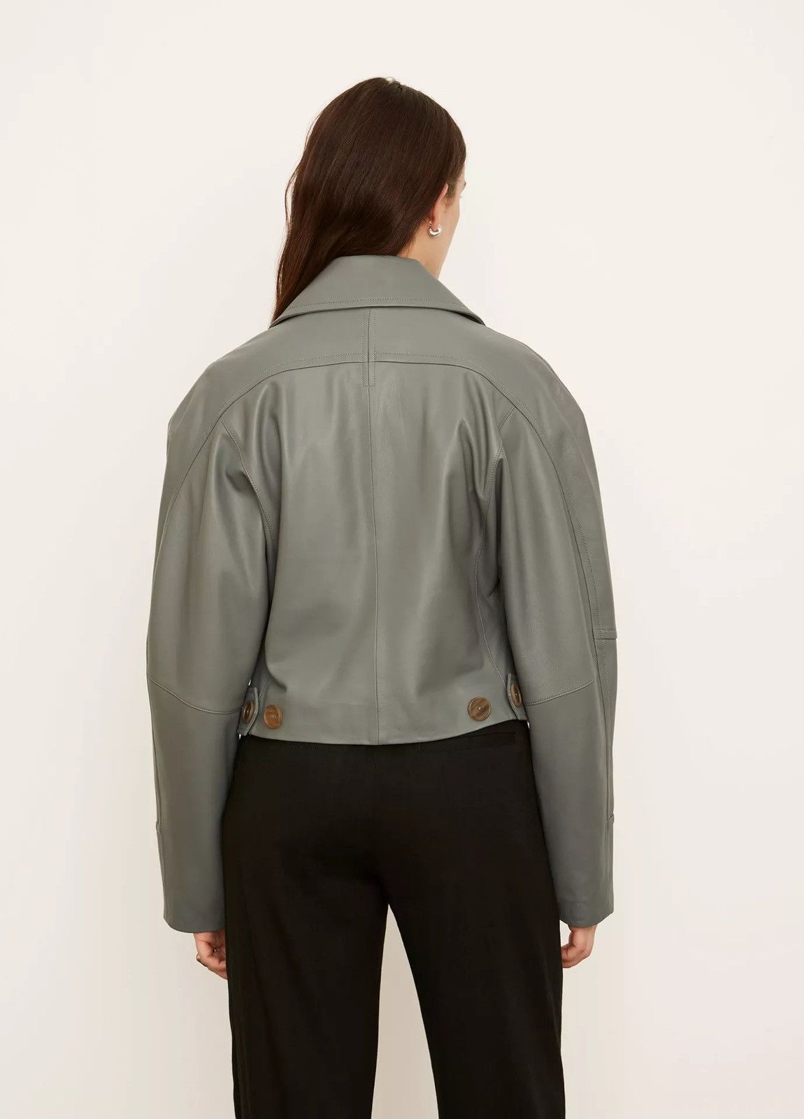 Vince Vince Cropped Leather Flight Jacket Size XXS / US 00 / IT 34 - 5 Thumbnail