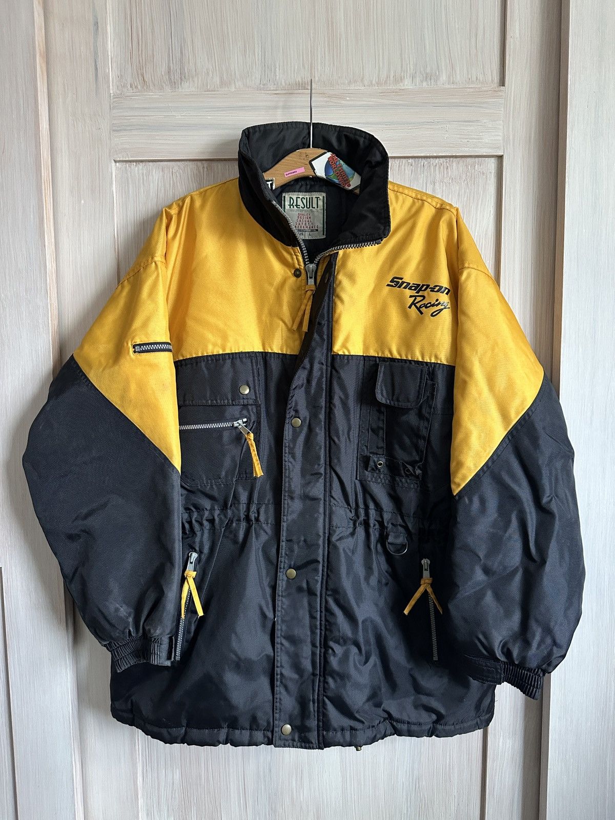 image of Parka Snap-On Racing Gear Result Clothing in Black Yellow, Men's (Size Large)