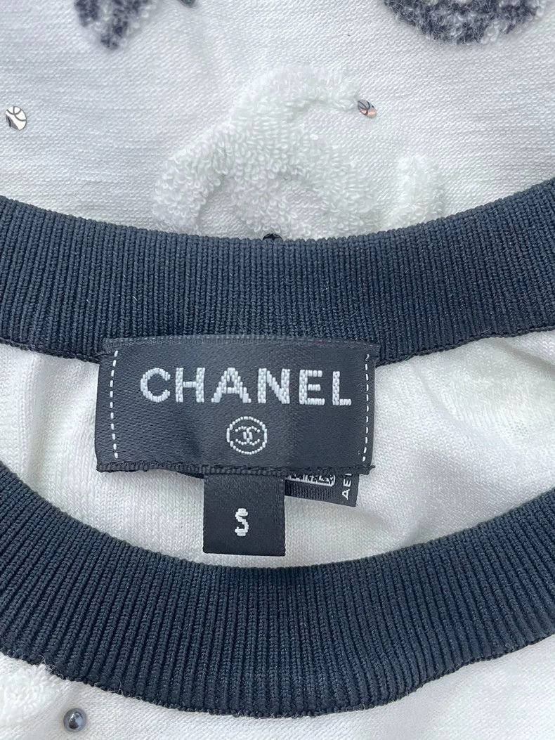 Chanel chanel Black and white letter embossed logo vest Size S / US 4 / IT 40 - 4 Thumbnail