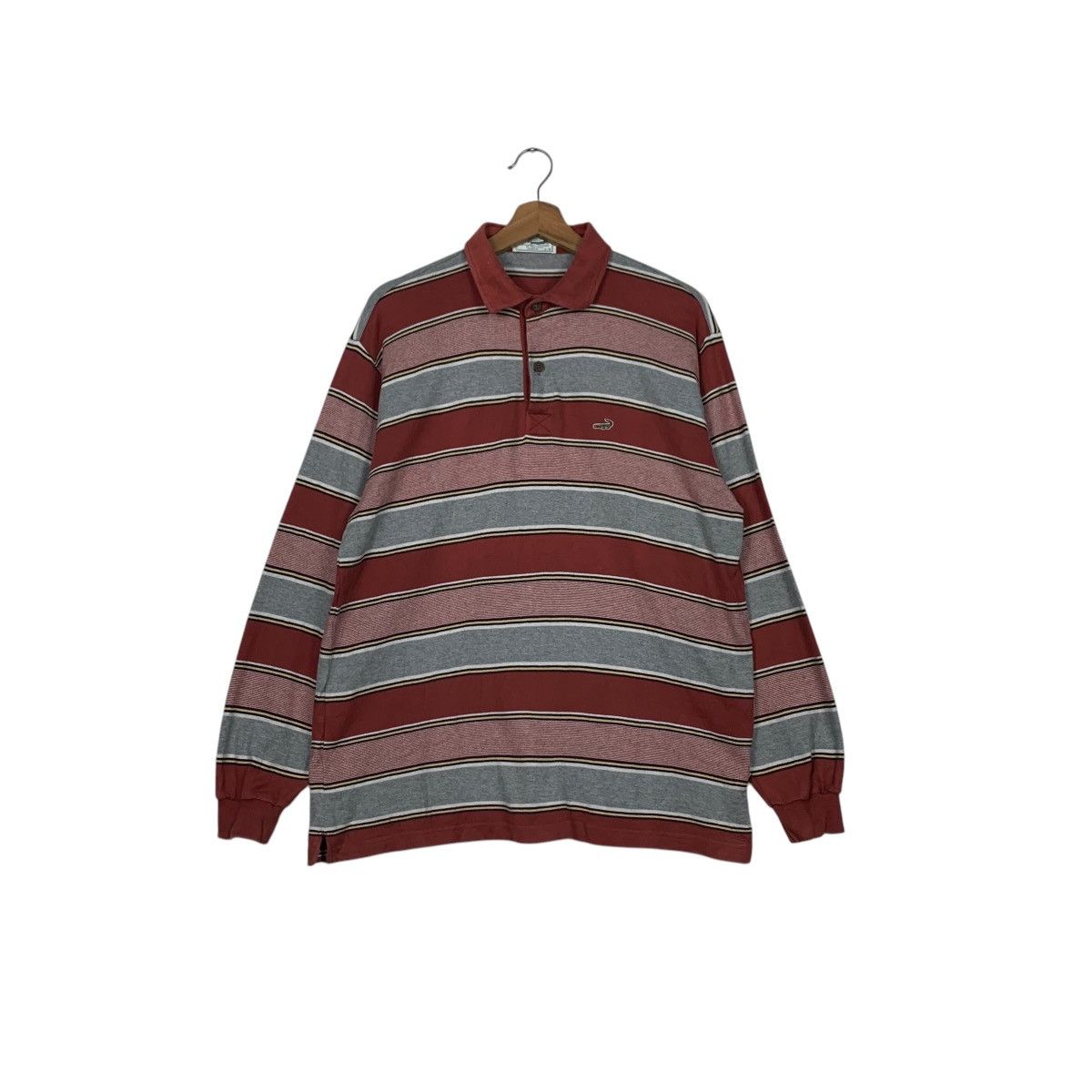 Japanese Brand Vintage 90’s CROCODILE Long Sleeve Polo Shirt #2622-C118 Size US L / EU 52-54 / 3 - 1 Thumbnail