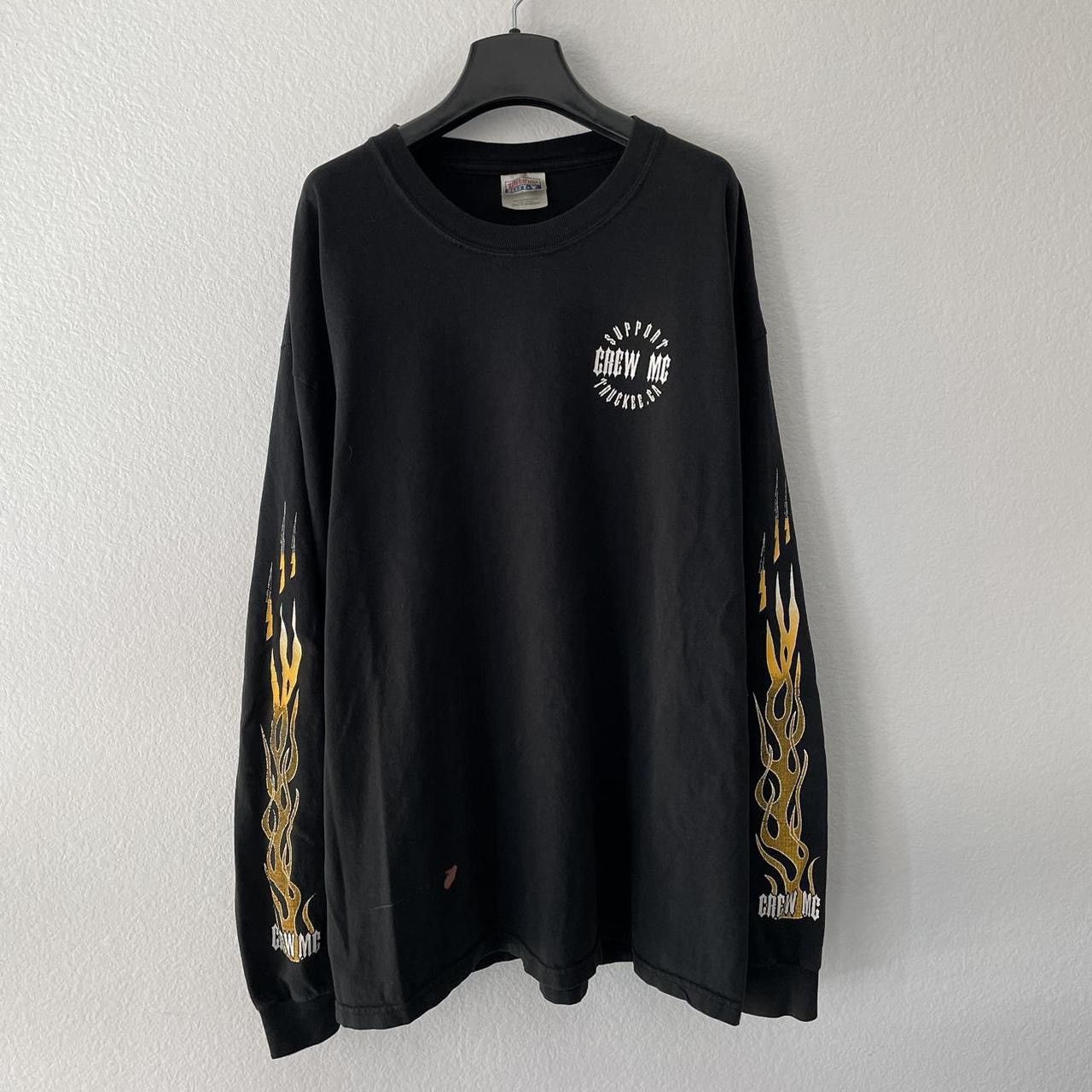 Hanes × Vintage Vintage Support Your Crew MC Flame Sleeve Long Sleeve Size US XL / EU 56 / 4 - 2 Thumbnail