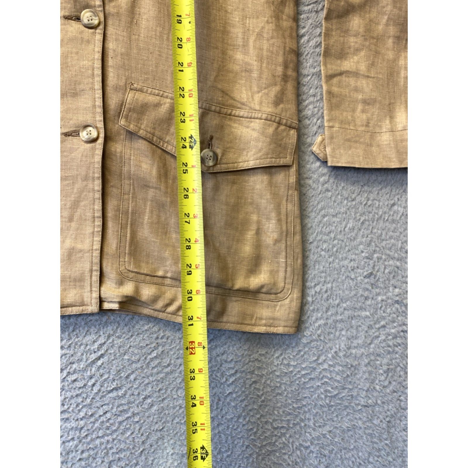 Vintage VINTAGE Cambridge Dry Goods Oversized Linen Blazer Jacket Coat Women Size 8 Gold All Seasons 80s 70s Parisian Flair Size M / US 6-8 / IT 42-44 - 6 Thumbnail