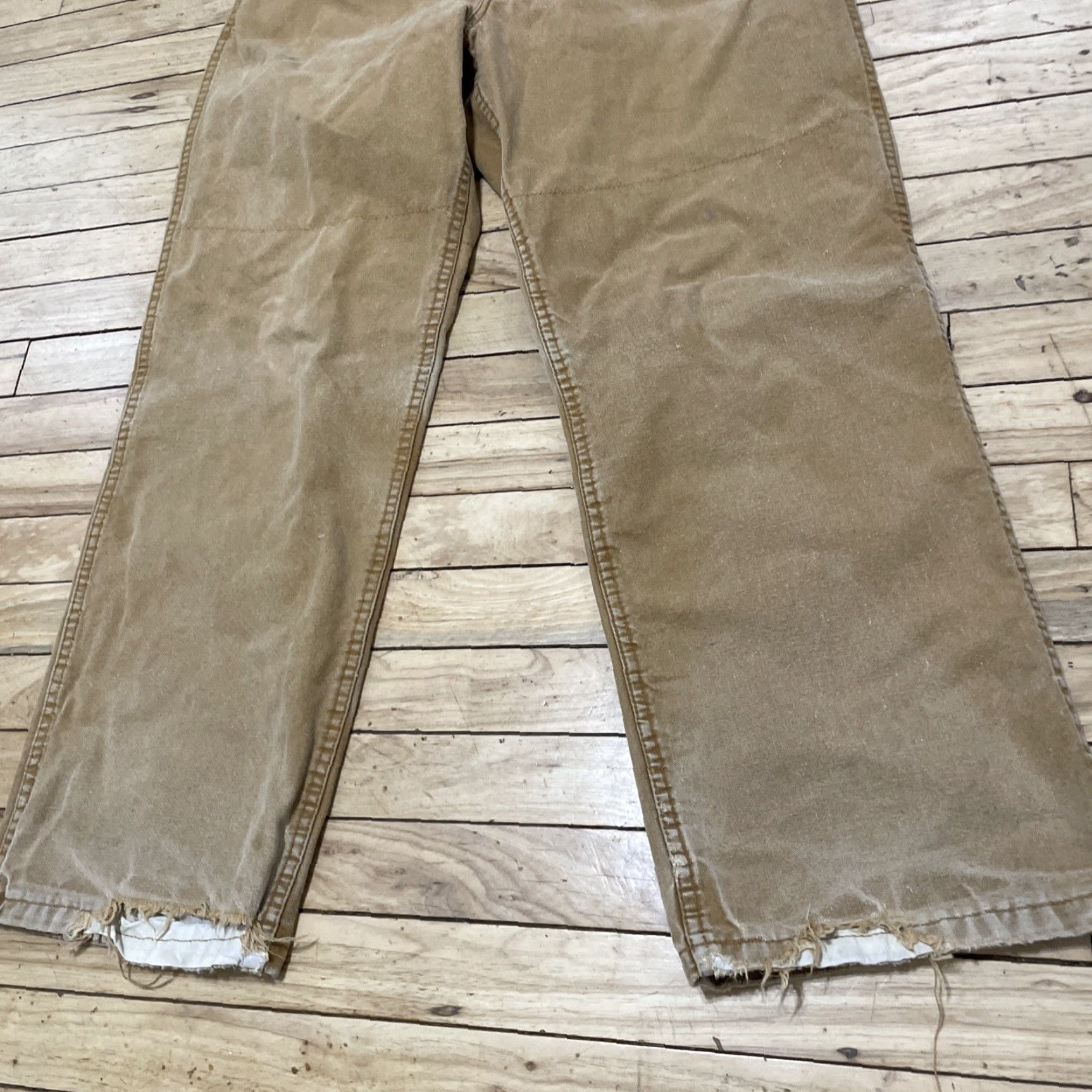 SafTbak VINTAGE SAFTBAK Hunting Pants Mens 34x29 Brown USA Made Canvas Distressed Lined Straight Front Pocket Zipper Button Size US 34 / EU 50 - 4 Thumbnail