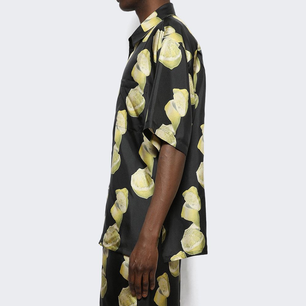 Givenchy 42 Givenchy Lemon Printed Silk Hawaiian Shirt Black Yellow Size US XL / EU 56 / 4 - 4 Thumbnail