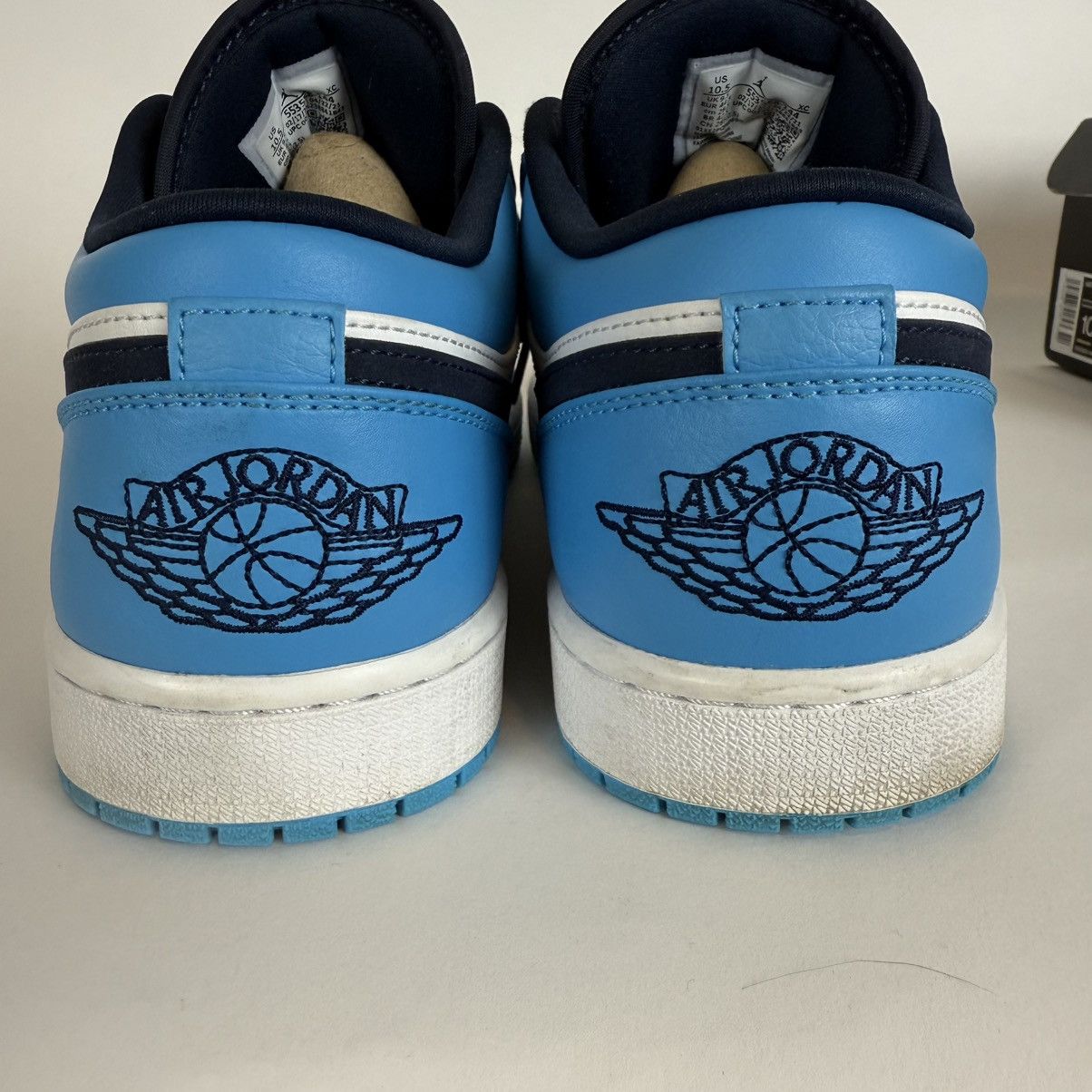 Jordan Brand × Nike Size 10.5-Jordan 1 Low UNC 2021 University Blue/ White. Size US 10.5 / EU 43-44 - 8 Thumbnail