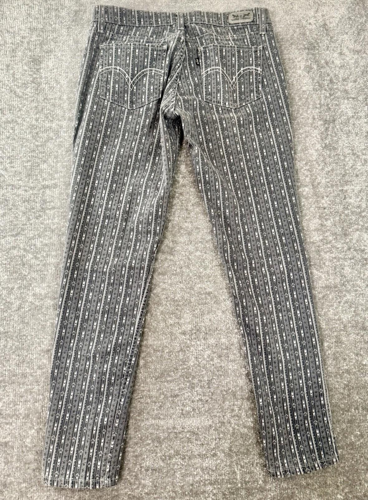 Levi's Levi's 524 Too Superlow Stretch Skinny Jeans Stripe 31x31 Size 31" - 3 Thumbnail