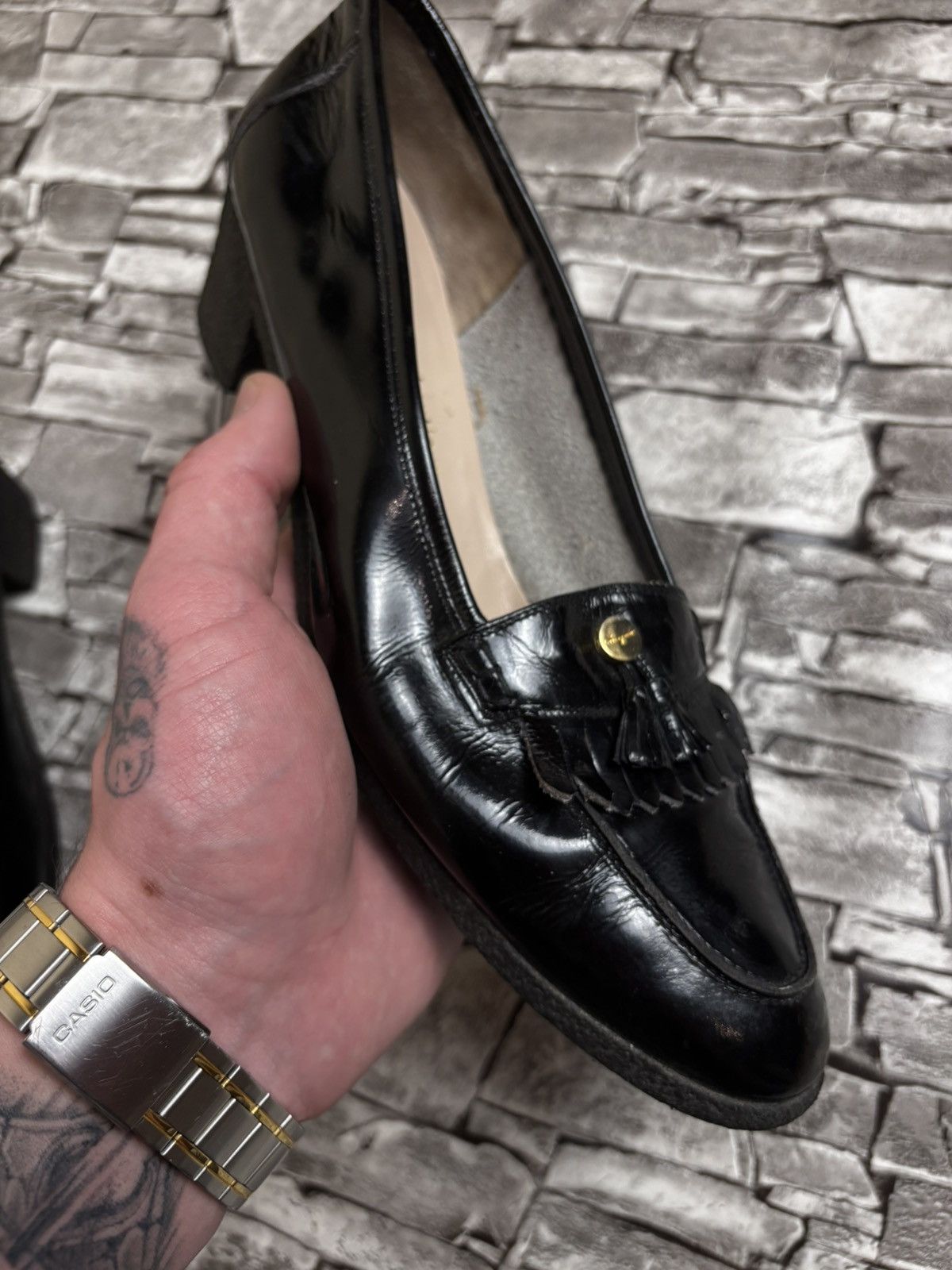 Salvatore Ferragamo Salvatore Ferragamo Vintage Tassel Loafers Black Leather Size US 10.5 / IT 40.5 - 4 Thumbnail