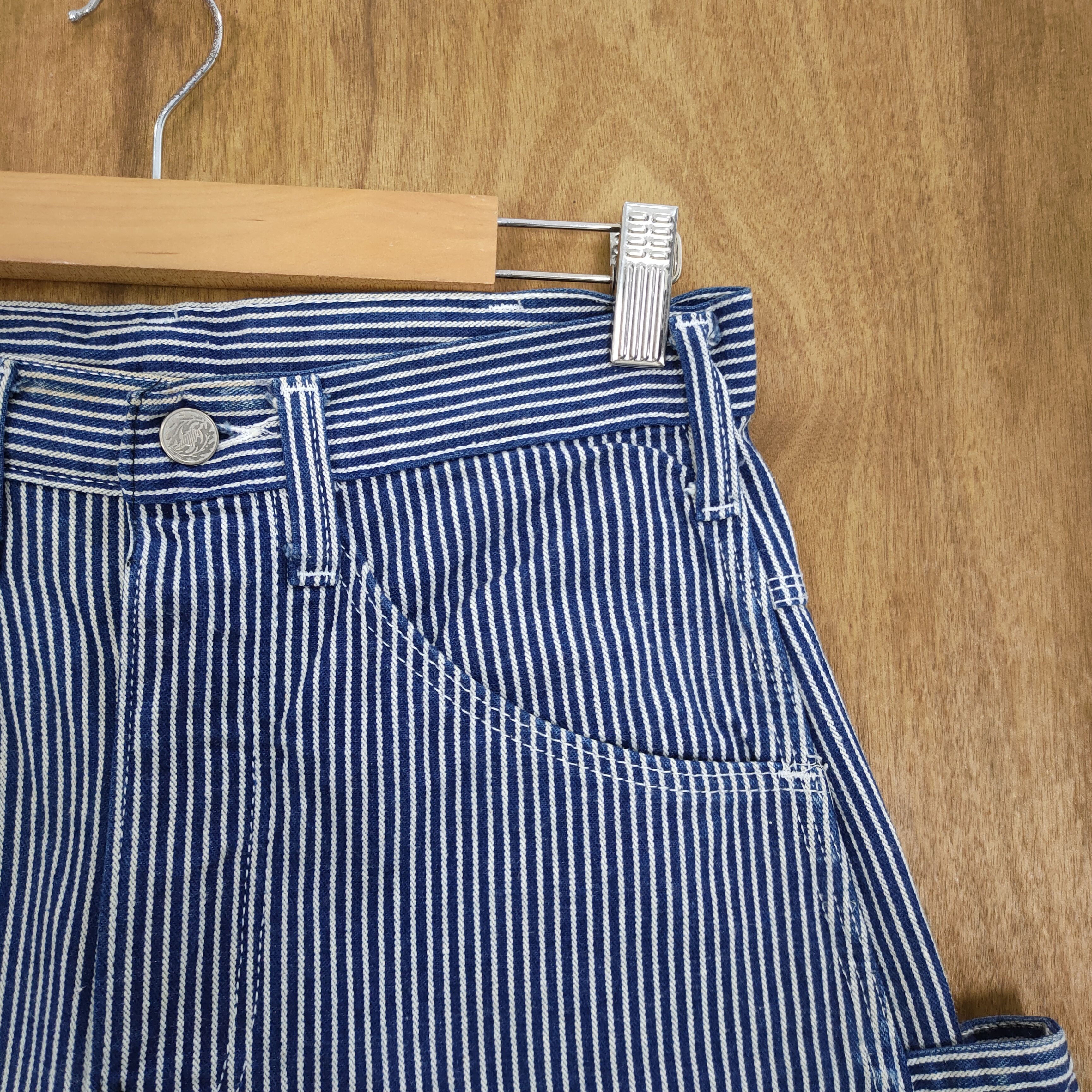 Japanese Brand × OVER THE STRiPES VINTAGE JAPANESE HICKORY STRIPE CARGO PANTS Size US 28 / EU 44 - 3 Thumbnail