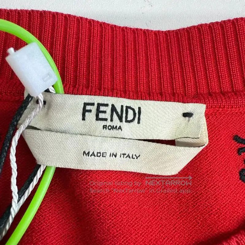 Fendi Fendi Red Short Sleeve Knit Top . Size M / US 6-8 / IT 42-44 - 3 Thumbnail
