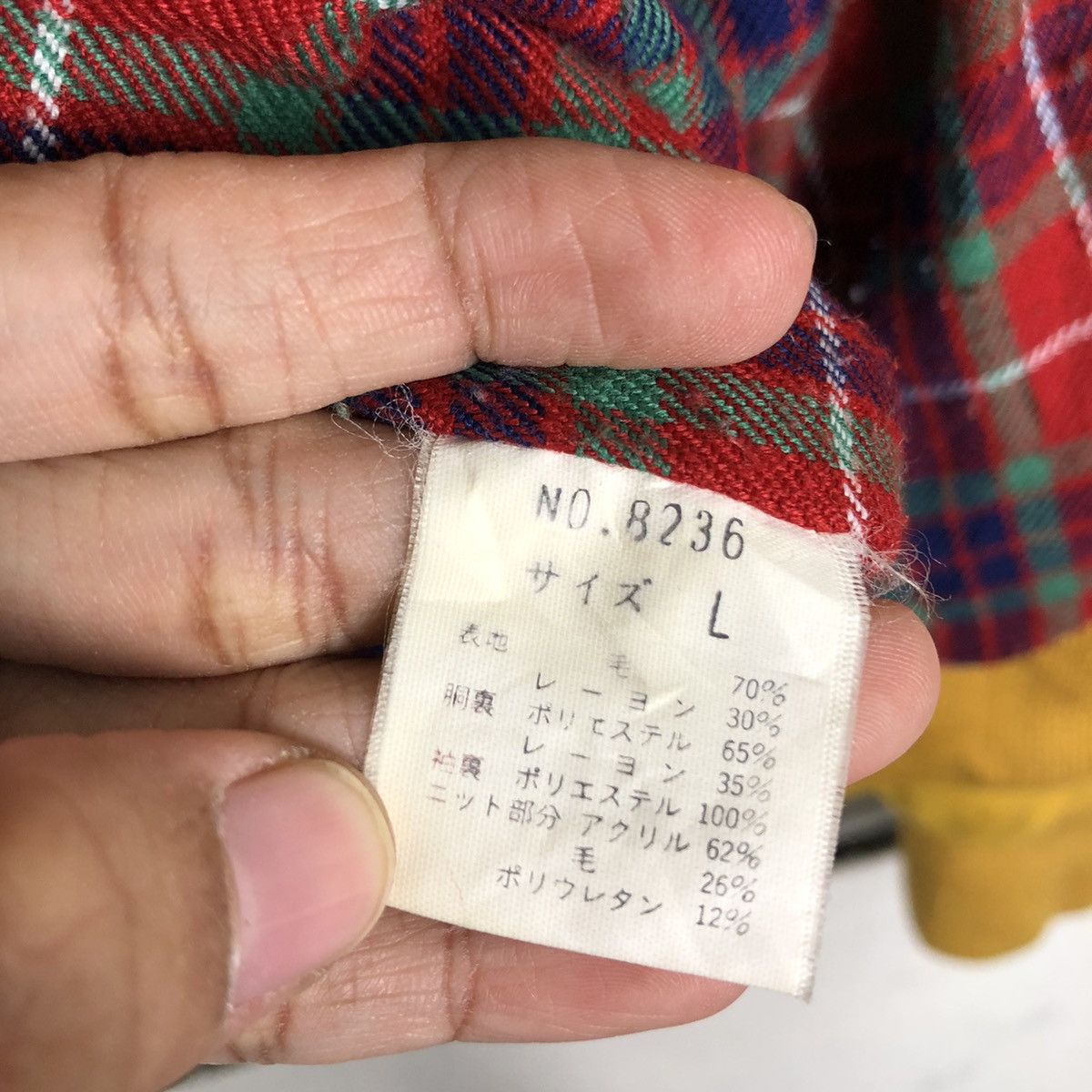 Japanese Brand Vintage Wool Bomber Jacket Sole Agents Tartan Design Lining Size US L / EU 52-54 / 3 - 18 Thumbnail
