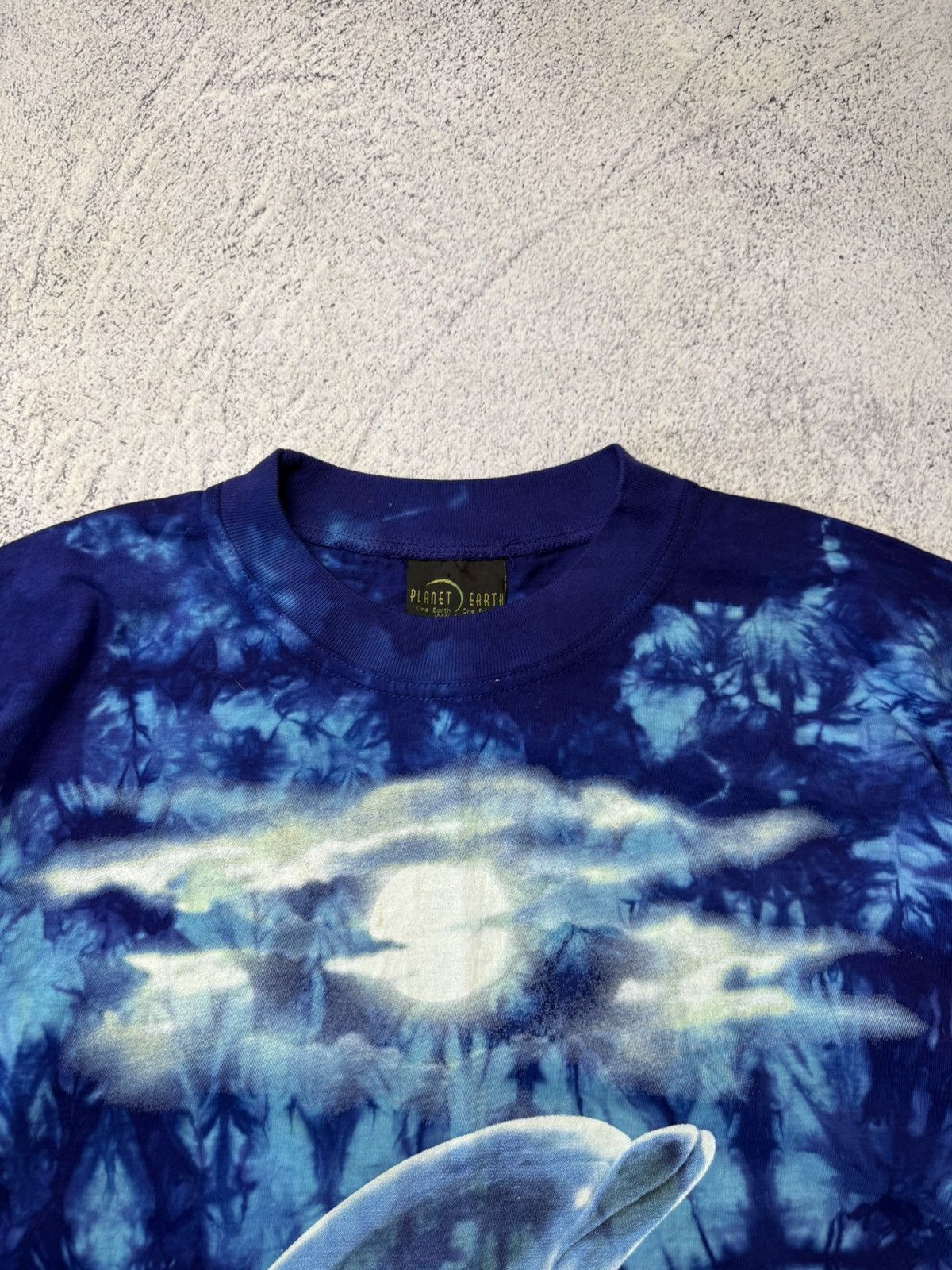 The Mountain Vintage Planet Earth Dolphin Moonlight Tie Dye Shirt Size US XL / EU 56 / 4 - 16 Thumbnail