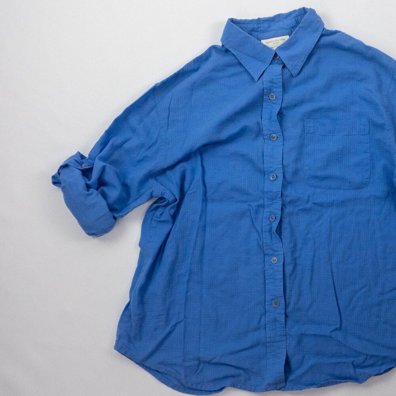 Jones New York Jones New York Blue Cotton Button Down Shirt Womens Medium Size M / US 6-8 / IT 42-44 - 5 Thumbnail
