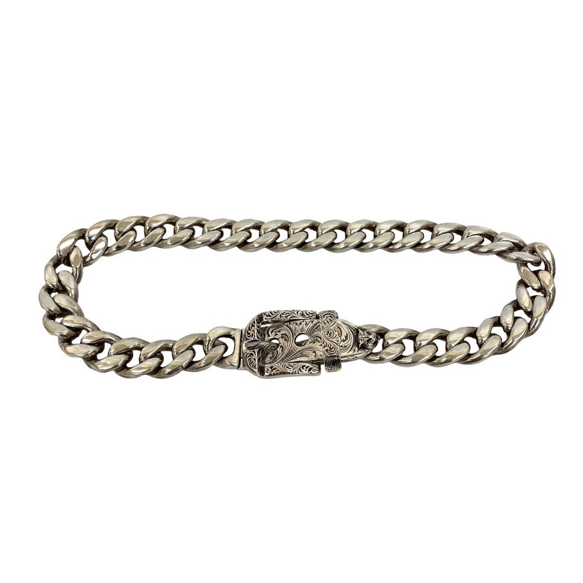 Gucci GUCCI Arabesque Cat Head Curb Chain Necklace in Sterling Silver (925) 68420 Size ONE SIZE - 1 Thumbnail